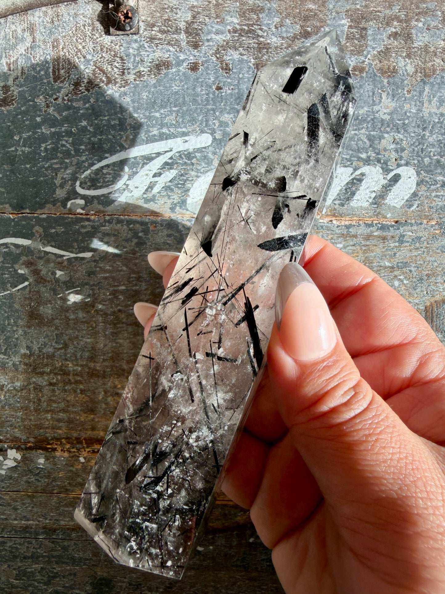 Gorgeous High Grade Tourmaline in Quartz Tower | Opt Q