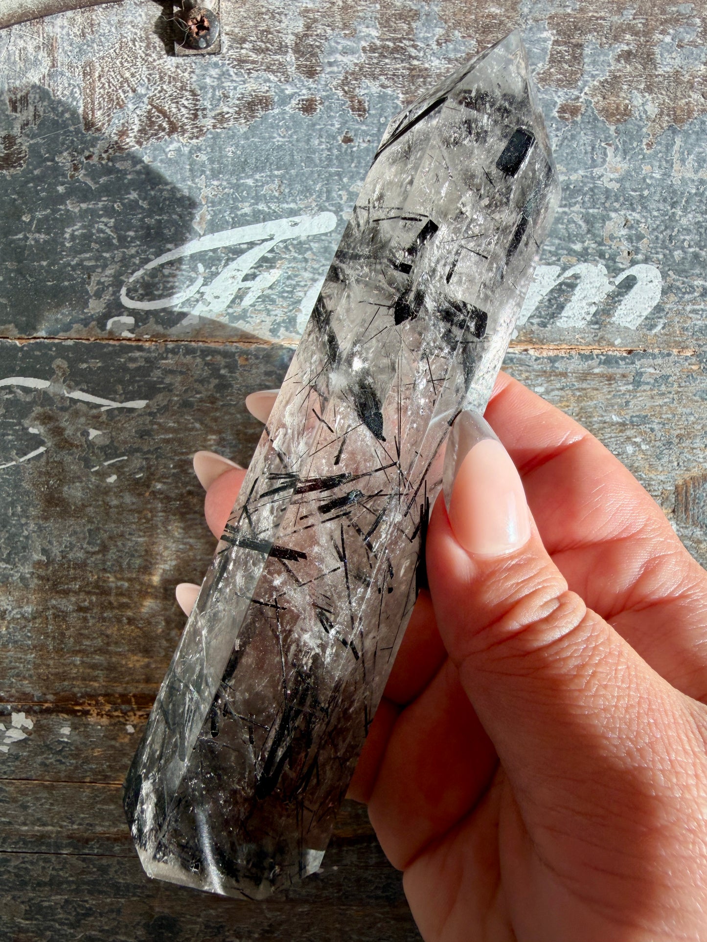 Gorgeous High Grade Tourmaline in Quartz Tower | Opt Q