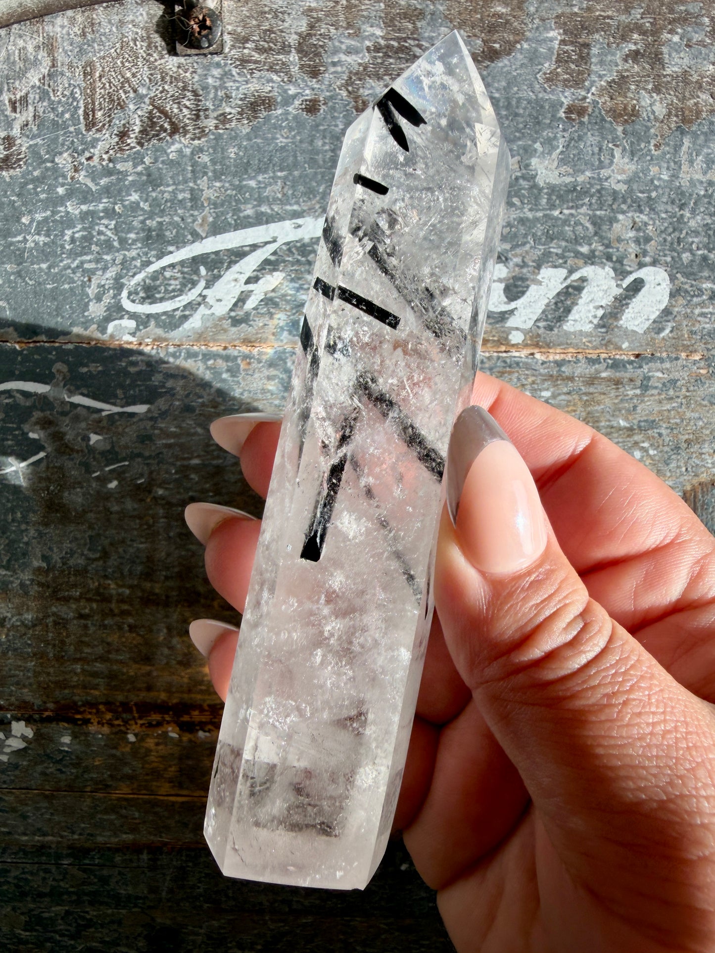 Gorgeous High Grade Tourmaline in Quartz Tower | Opt U
