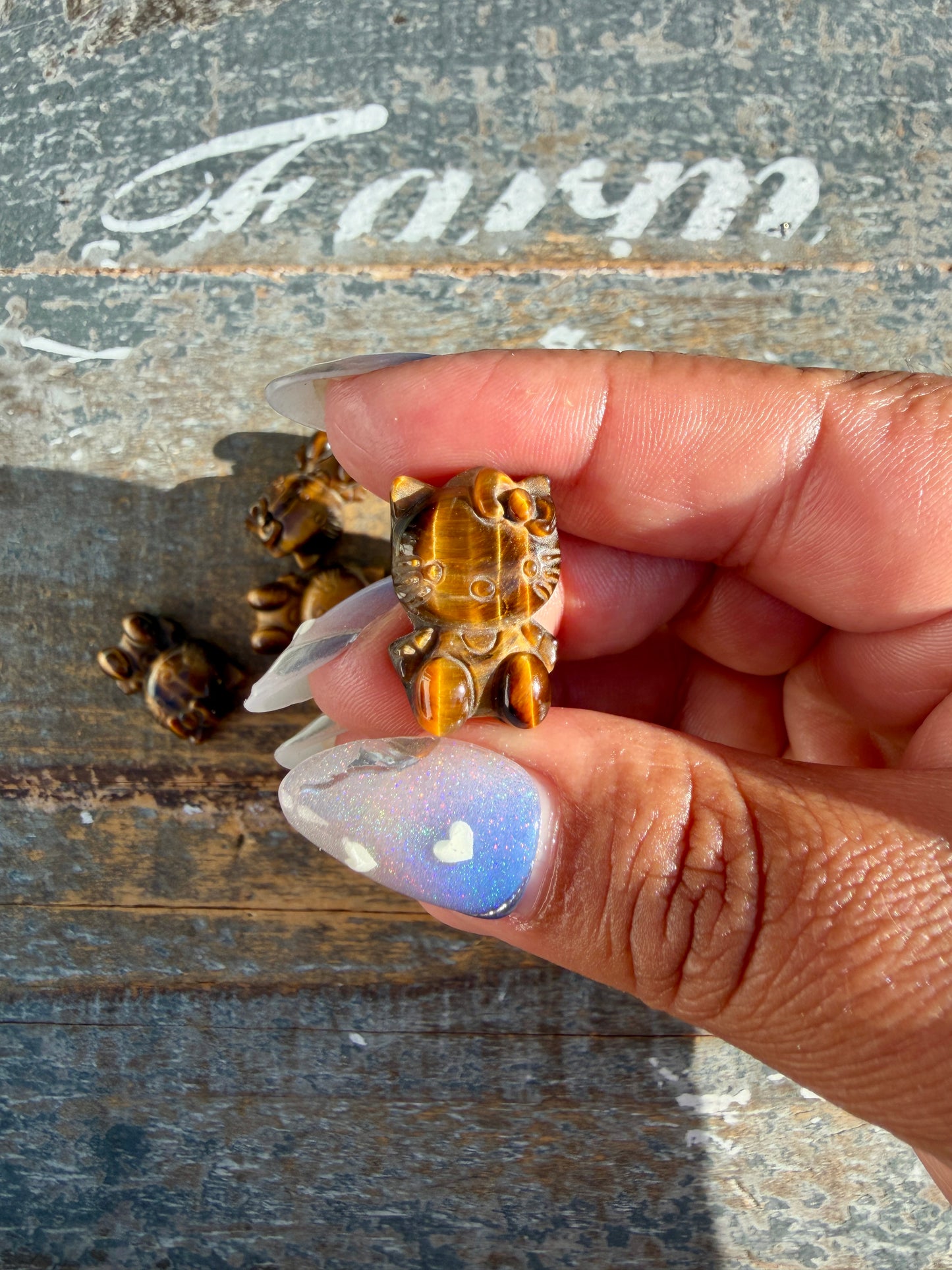 One (1) Adorable Tigers Eye Hello Kitty Carving | Intuitively Chosen