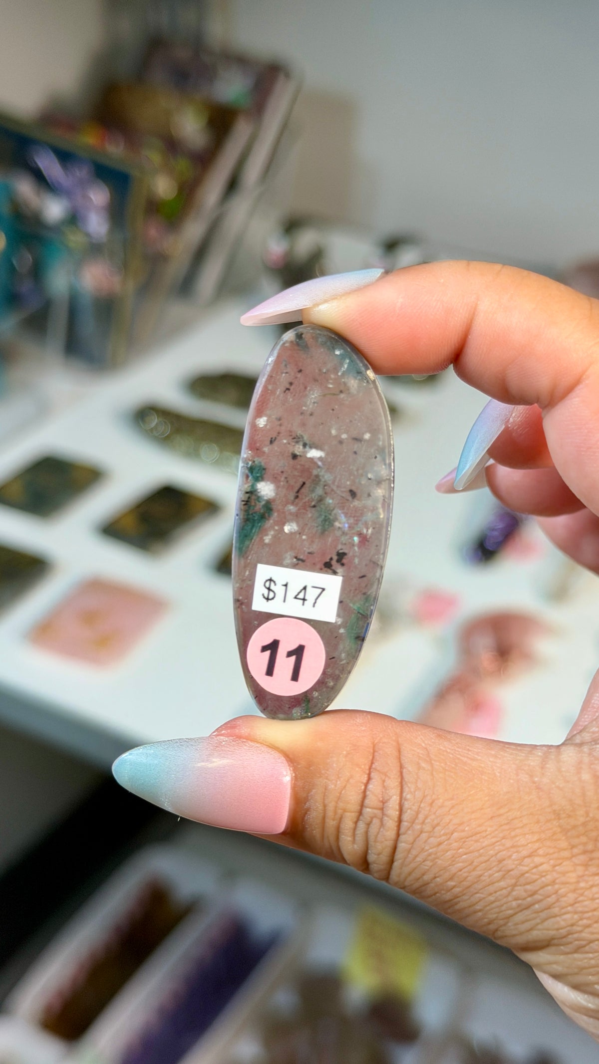 Gorgeous Aura Moon Effect Bonded Gemstone Cab | Opt 11 | Denver Gem Show Find