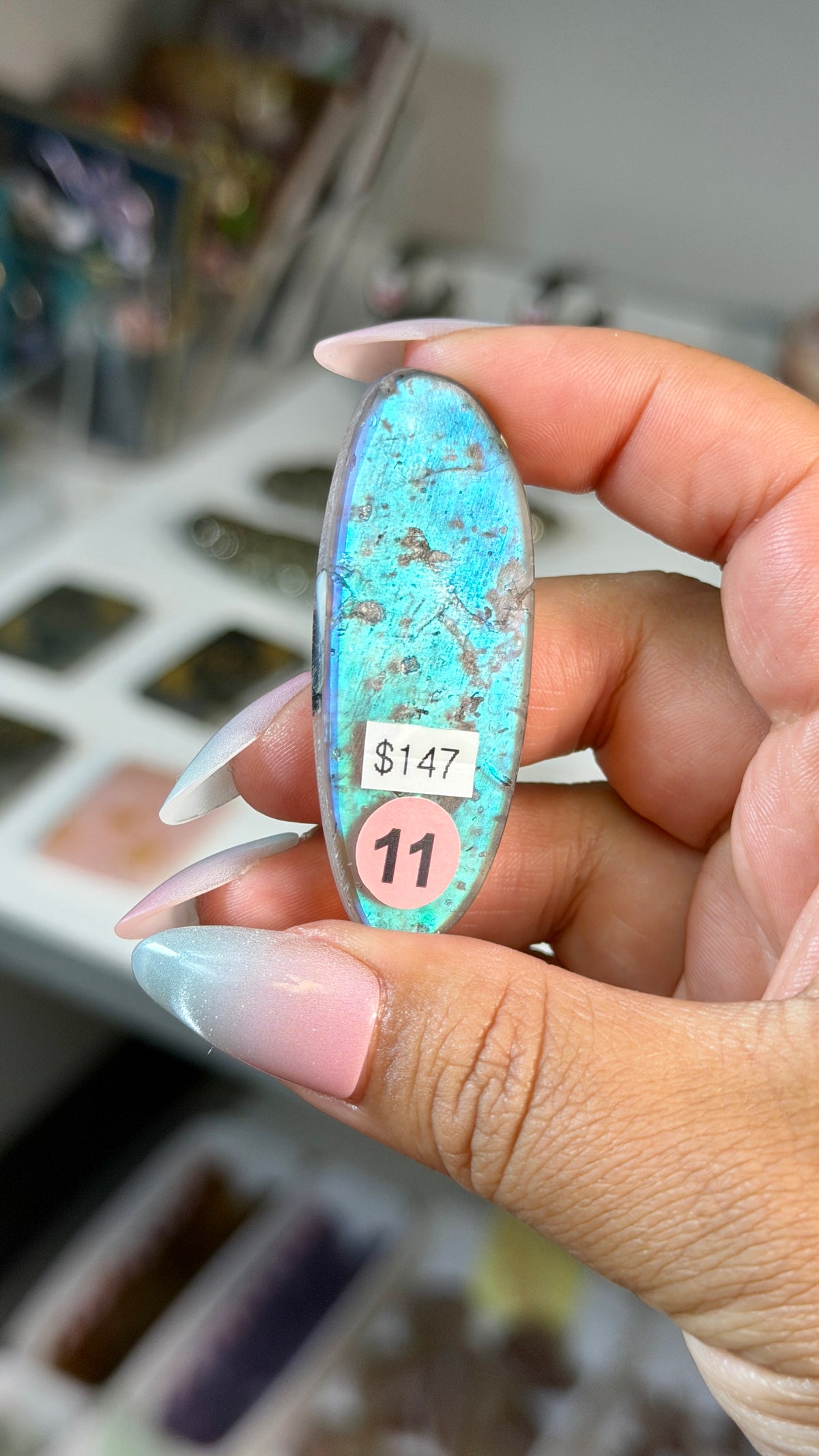 Gorgeous Aura Moon Effect Bonded Gemstone Cab | Opt 11 | Denver Gem Show Find
