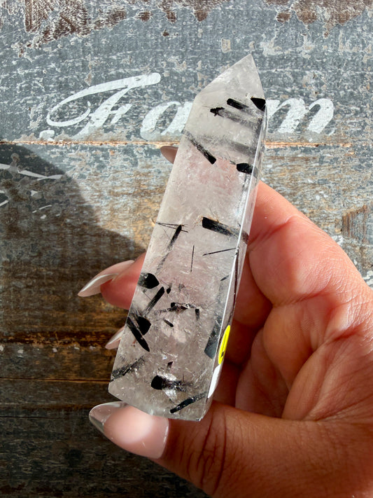 Gorgeous High Grade Tourmaline in Quartz Tower | Opt L