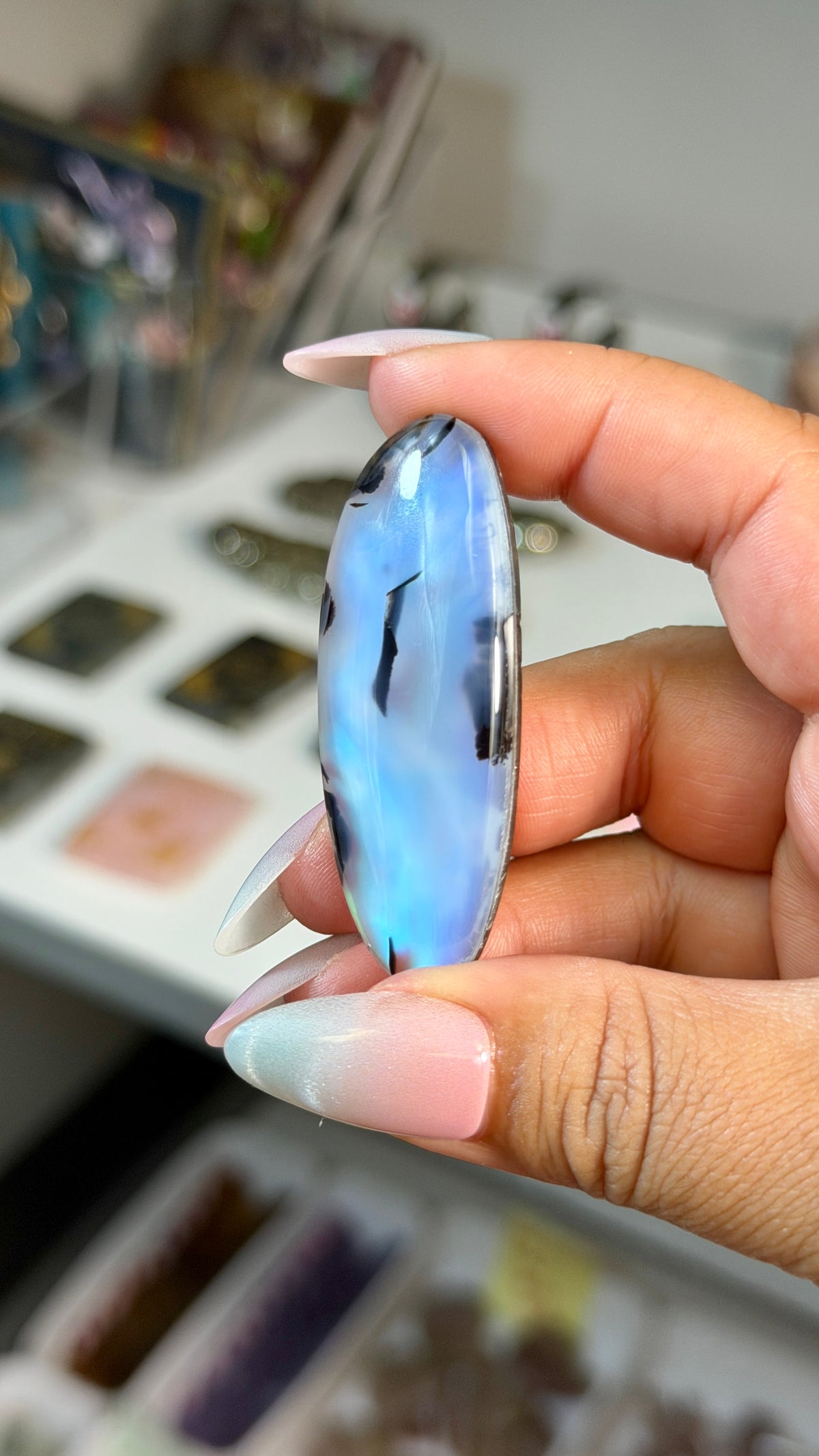 Gorgeous Aura Moon Effect Bonded Gemstone Cab | Opt 11 | Denver Gem Show Find