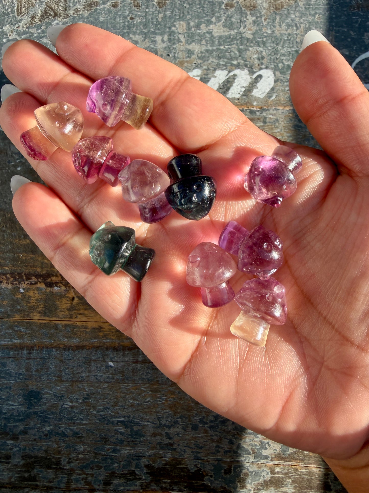 One (1) Mini Rainbow Fluorite Mushroom House | Intuitively Chosen