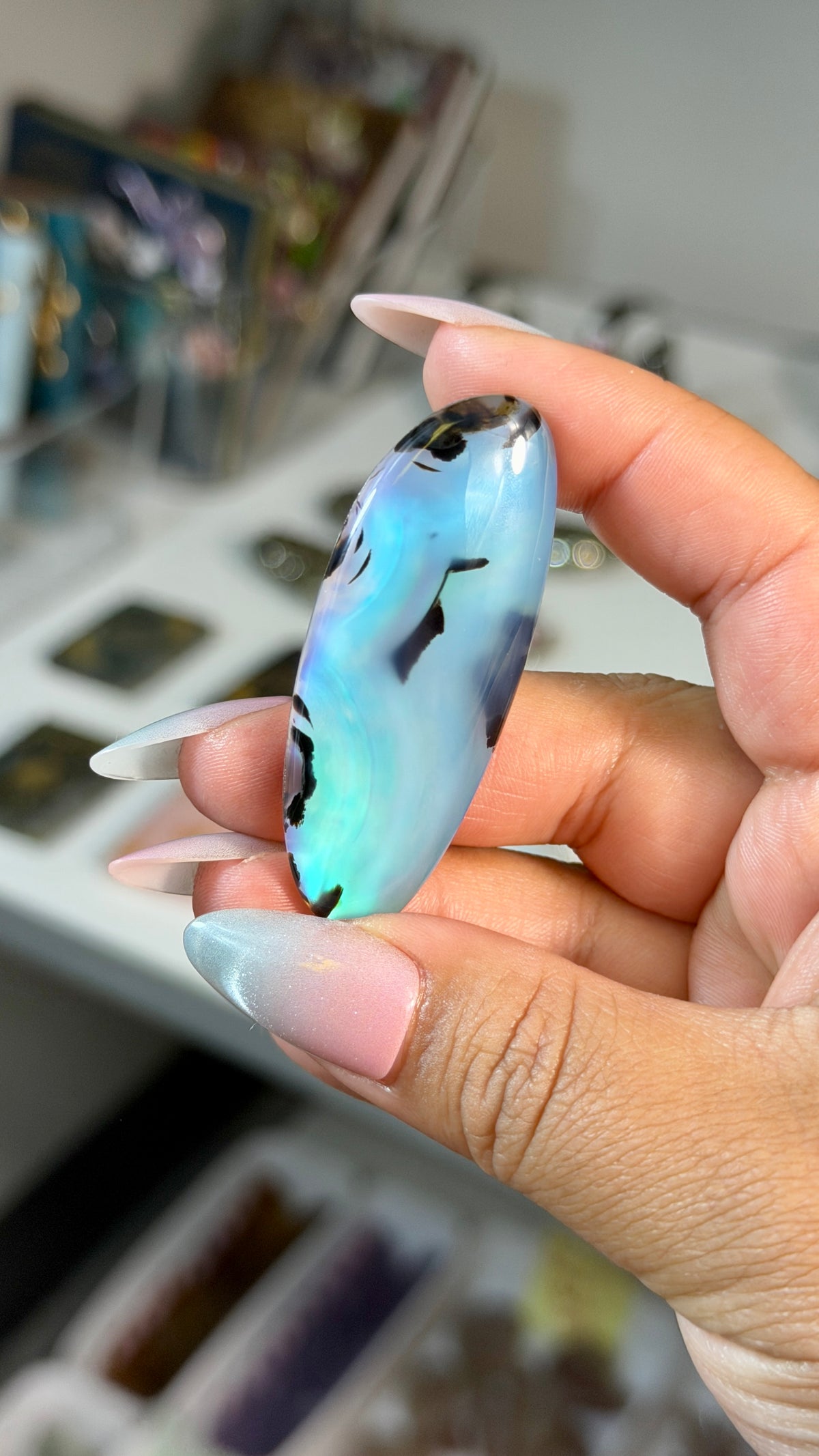 Gorgeous Aura Moon Effect Bonded Gemstone Cab | Opt 11 | Denver Gem Show Find