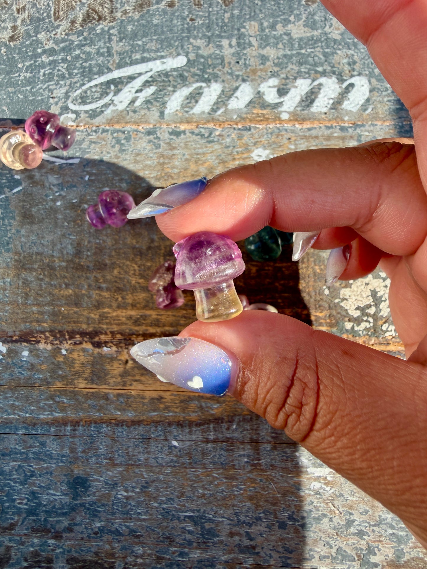 One (1) Mini Rainbow Fluorite Mushroom House | Intuitively Chosen