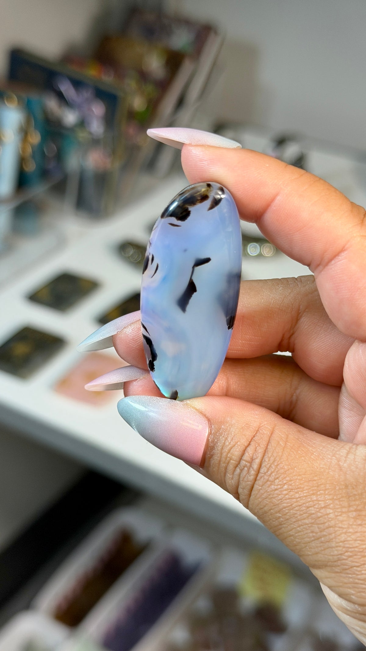 Gorgeous Aura Moon Effect Bonded Gemstone Cab | Opt 11 | Denver Gem Show Find