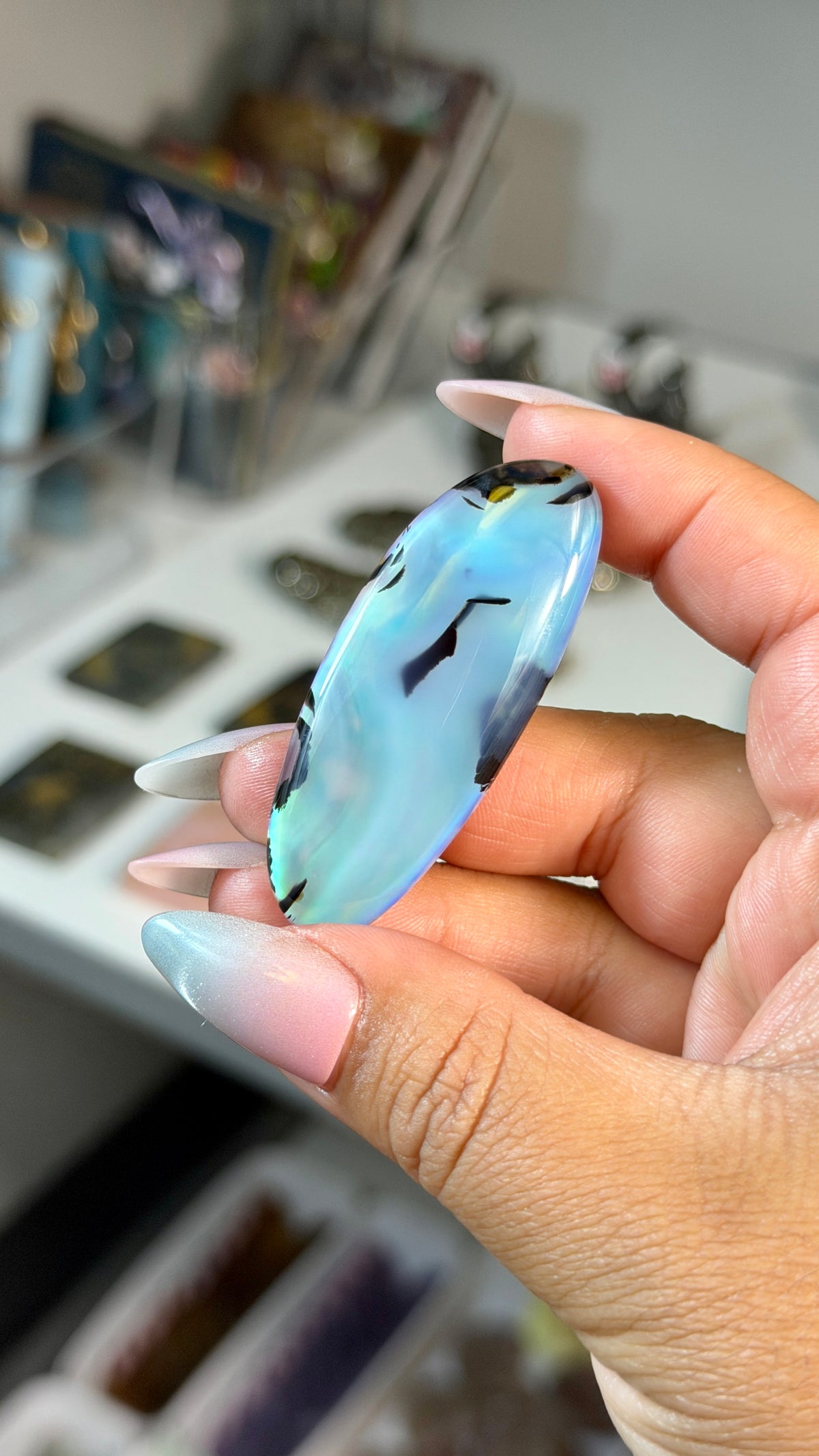 Gorgeous Aura Moon Effect Bonded Gemstone Cab | Opt 11 | Denver Gem Show Find