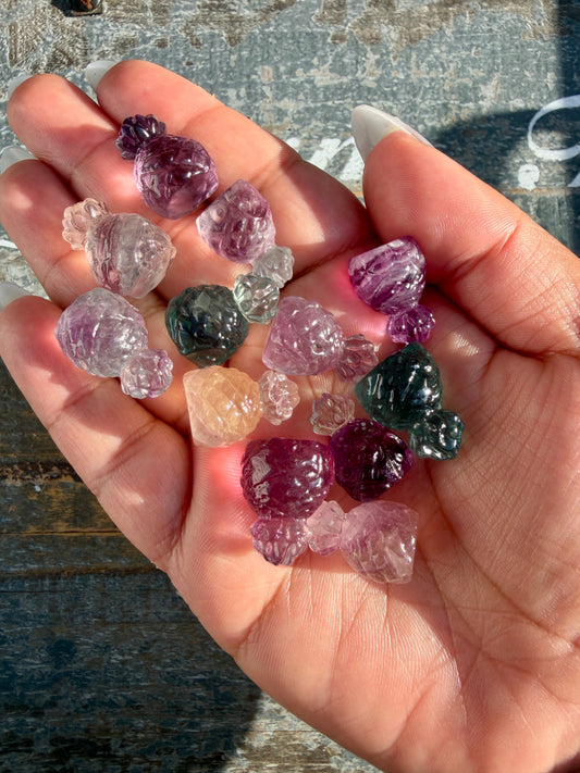 One (1) Mini Rainbow Fluorite Pineapple | Intuitively Chosen