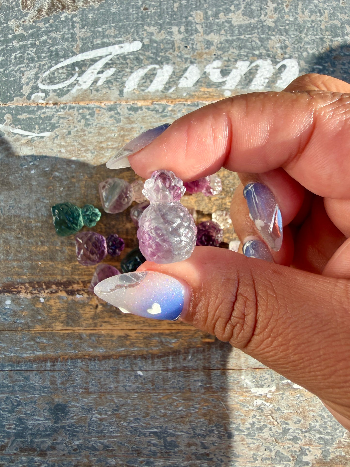 One (1) Mini Rainbow Fluorite Pineapple | Intuitively Chosen