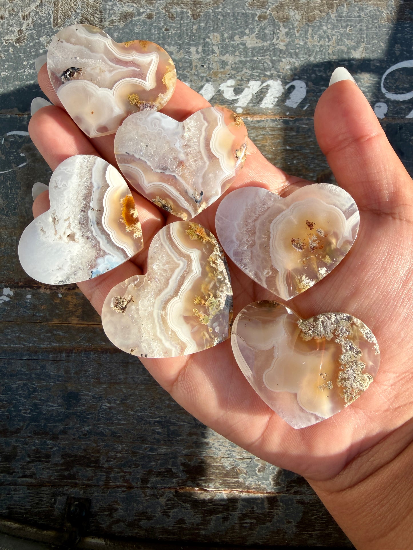 One (1) Gorgeous Scenic Moss Agate Heart (flat back) Style C | Indonesia | Intuitively Chosen
