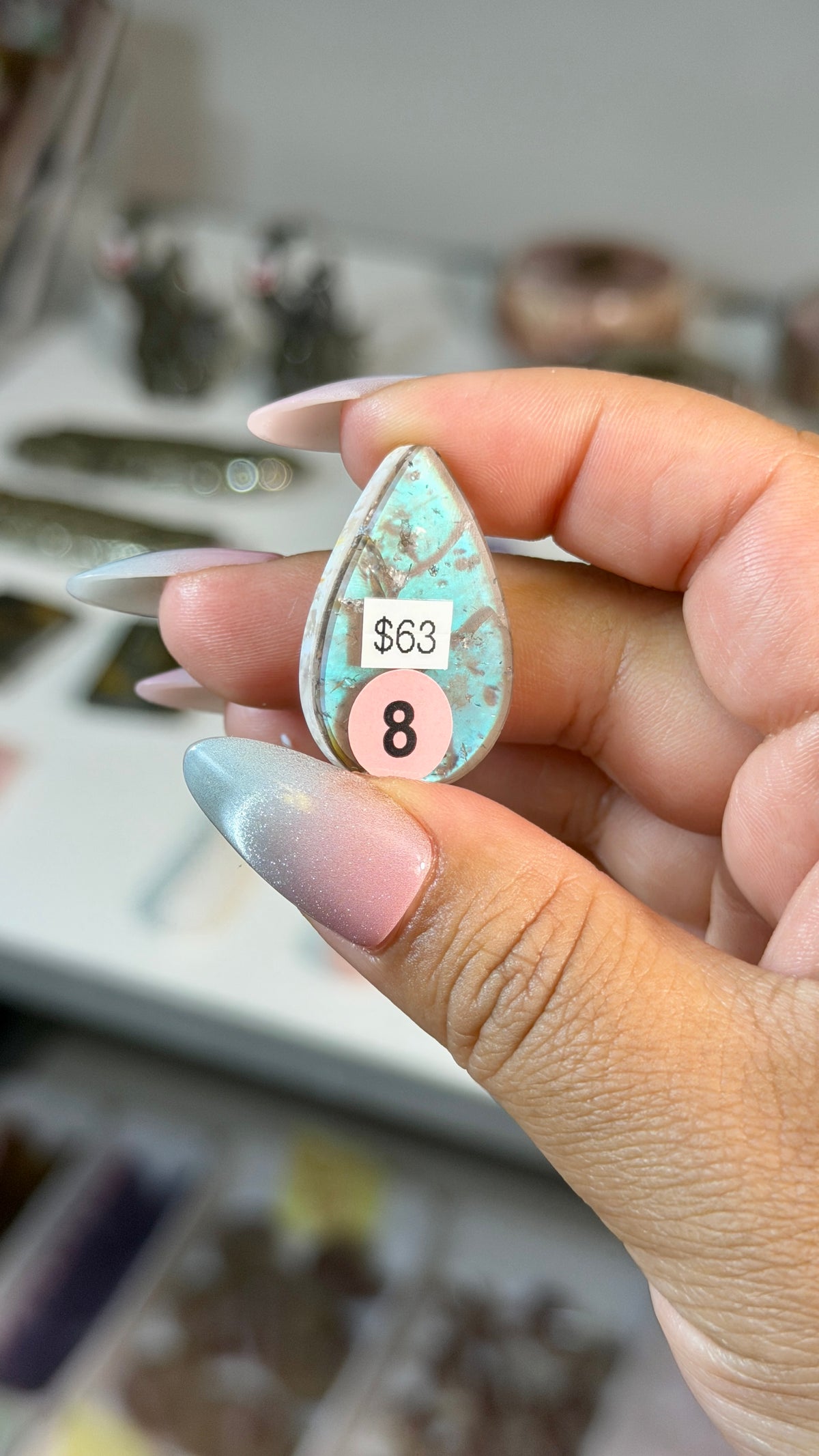 Gorgeous Aura Moon Effect Bonded Gemstone Cab | Opt 8 | Denver Gem Show Find