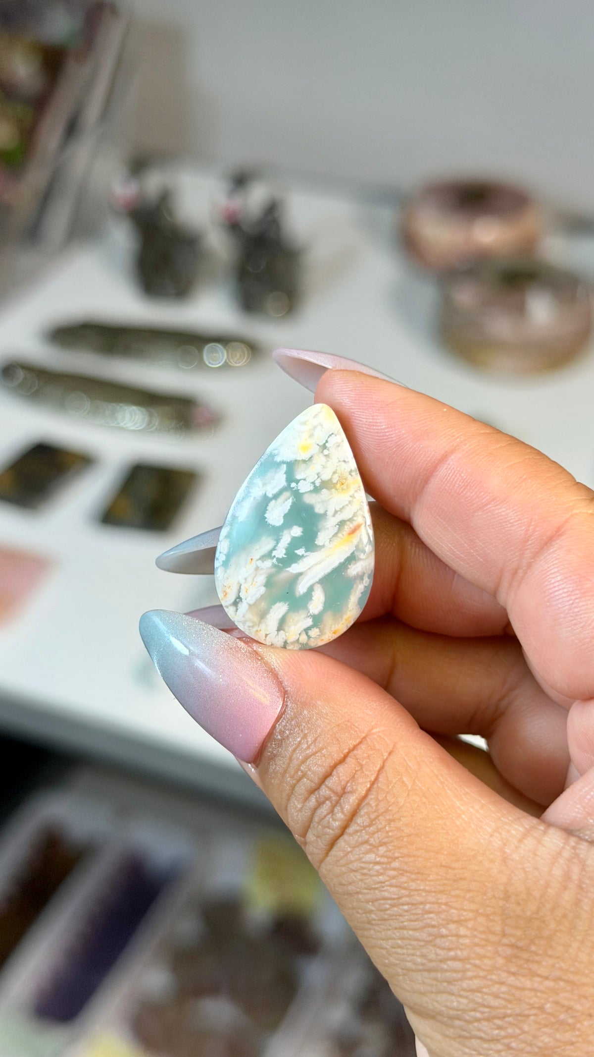 Gorgeous Aura Moon Effect Bonded Gemstone Cab | Opt 8 | Denver Gem Show Find