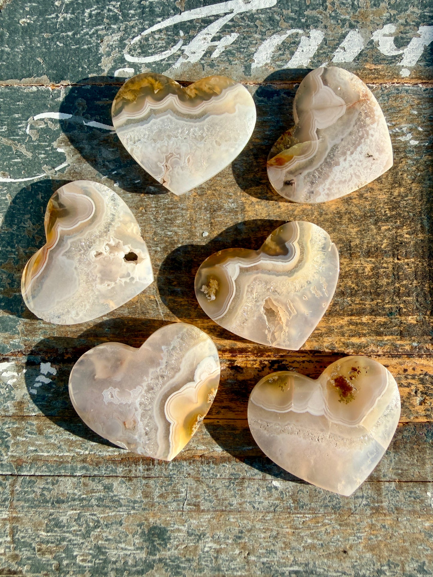 One (1) Gorgeous Scenic Moss Agate Heart (flat back) Style B | Indonesia | Intuitively Chosen