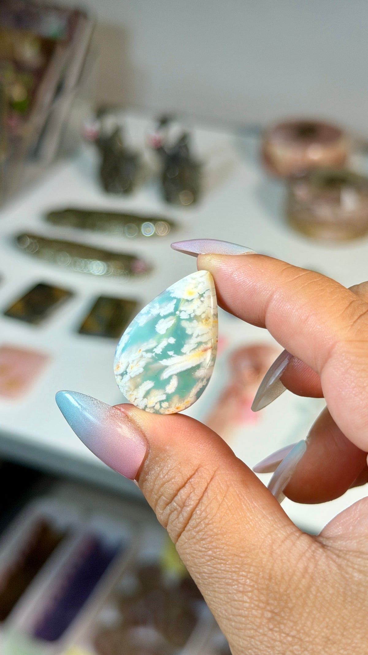Gorgeous Aura Moon Effect Bonded Gemstone Cab | Opt 8 | Denver Gem Show Find