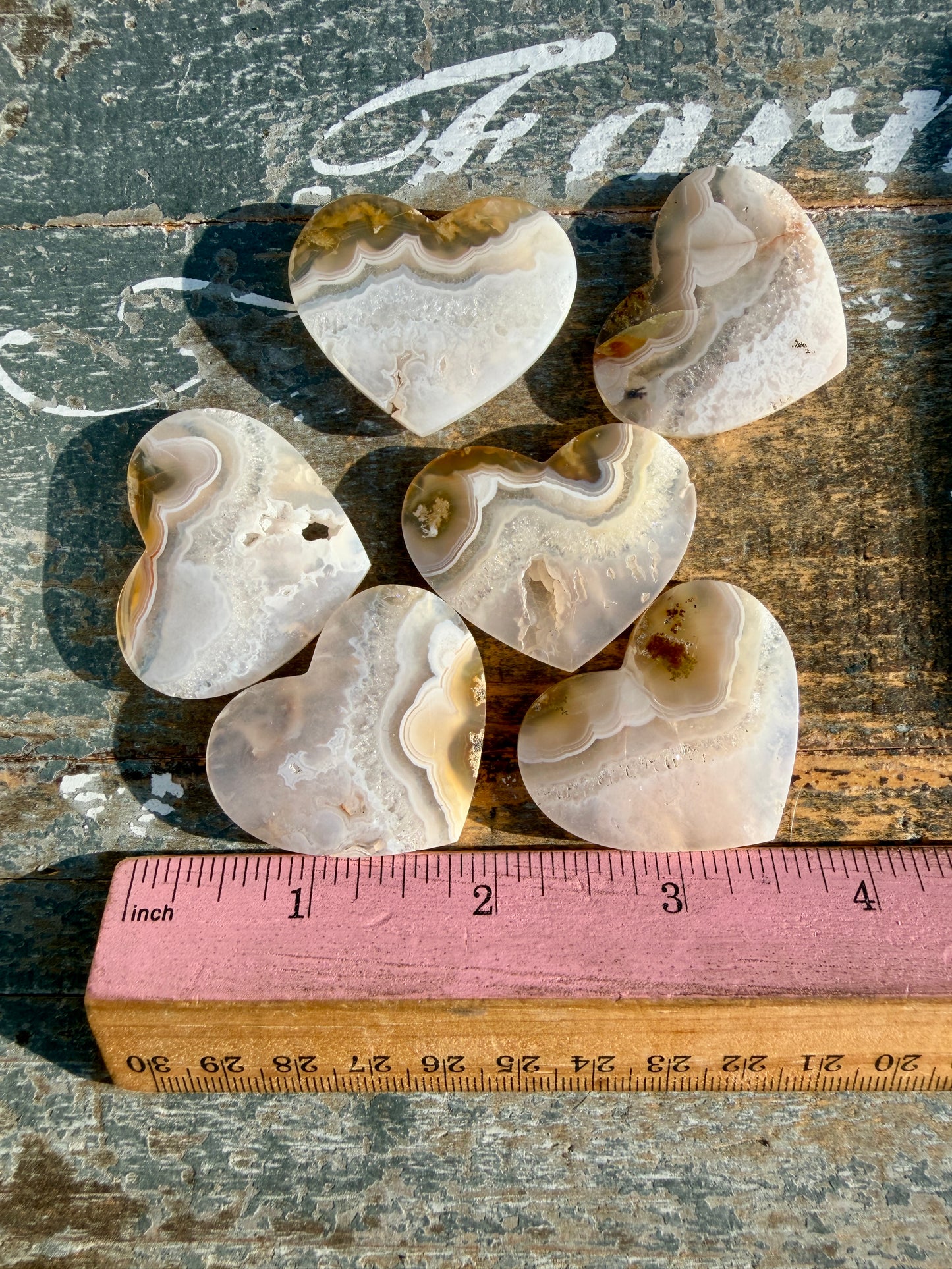 One (1) Gorgeous Scenic Moss Agate Heart (flat back) Style B | Indonesia | Intuitively Chosen