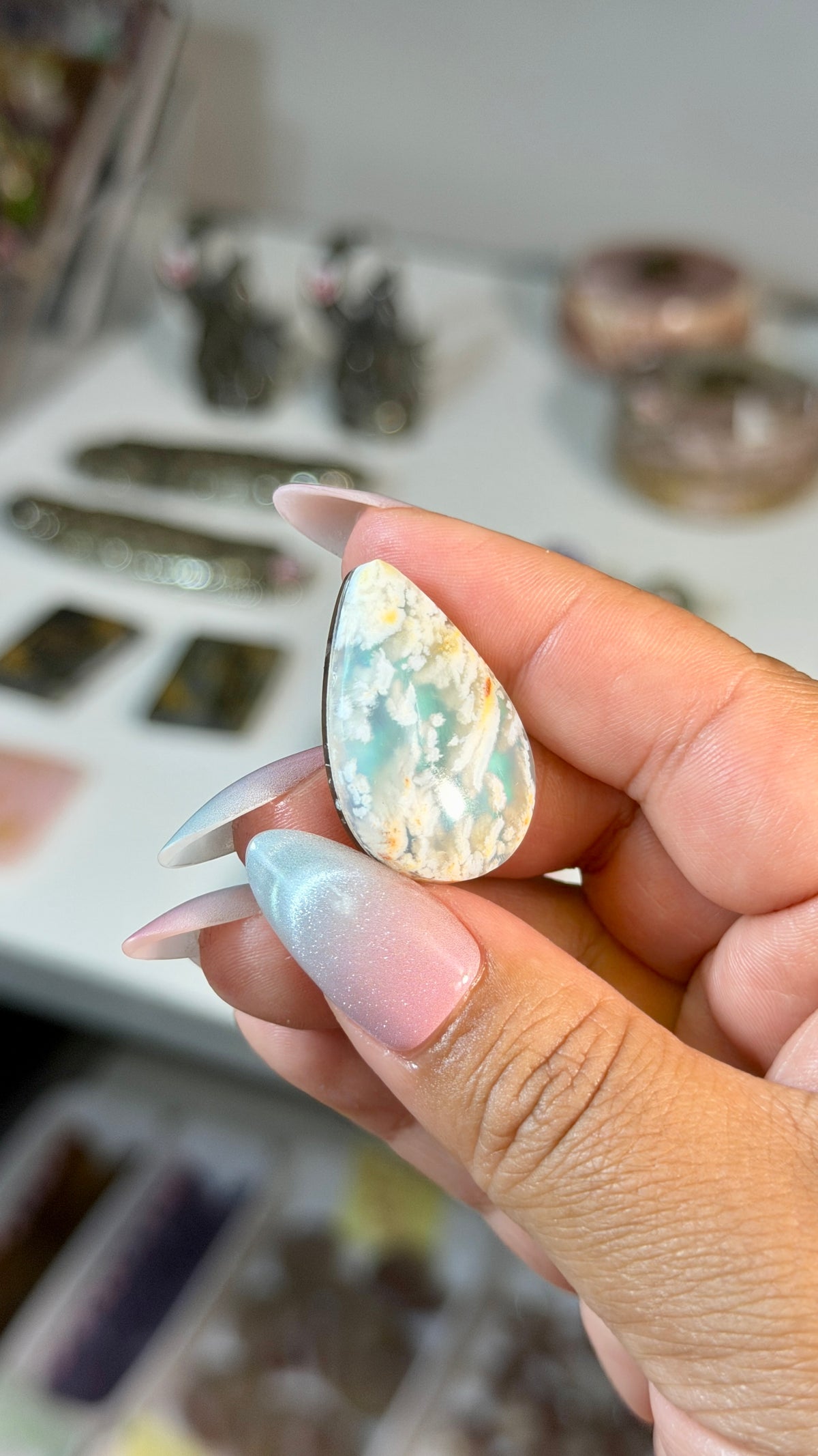Gorgeous Aura Moon Effect Bonded Gemstone Cab | Opt 8 | Denver Gem Show Find