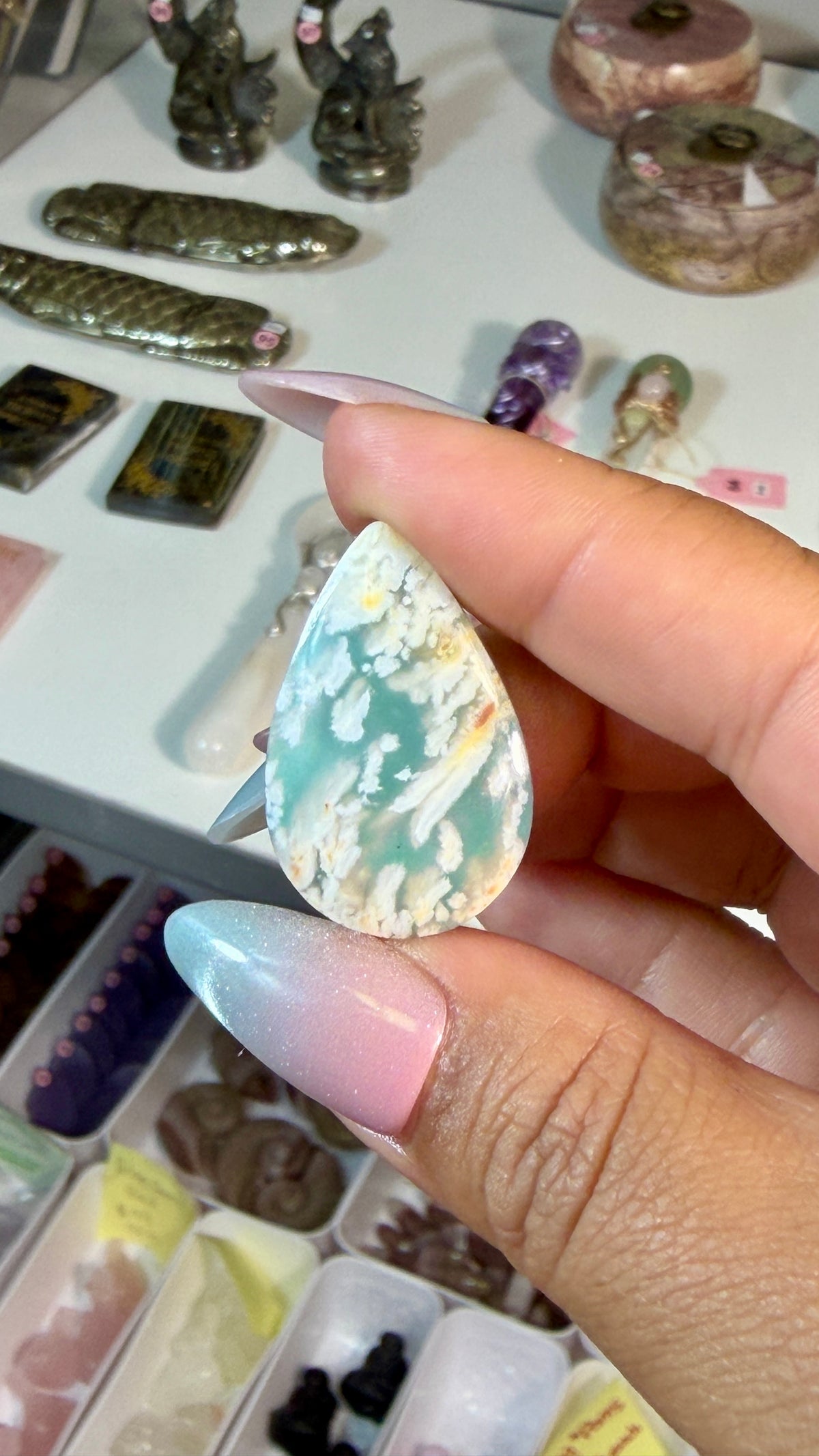 Gorgeous Aura Moon Effect Bonded Gemstone Cab | Opt 8 | Denver Gem Show Find