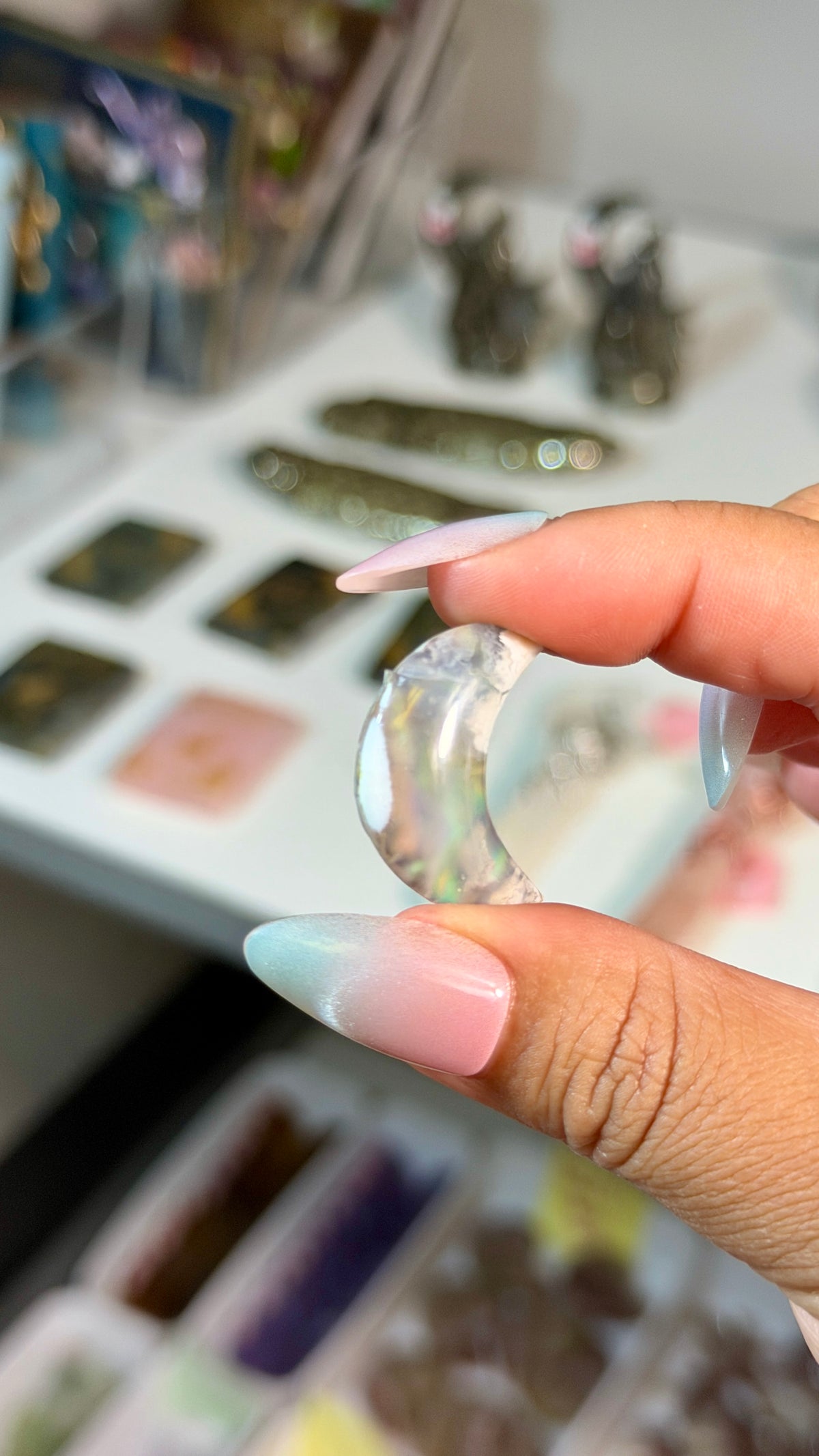 Gorgeous Aura Moon Effect Bonded Gemstone Cab | Opt 6 | Denver Gem Show Find