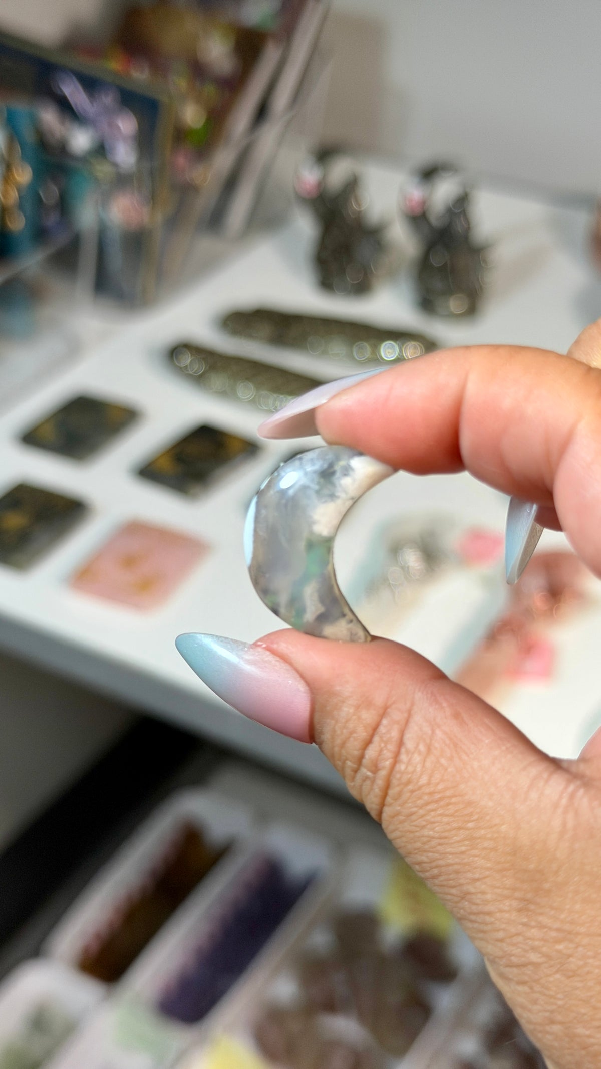 Gorgeous Aura Moon Effect Bonded Gemstone Cab | Opt 6 | Denver Gem Show Find