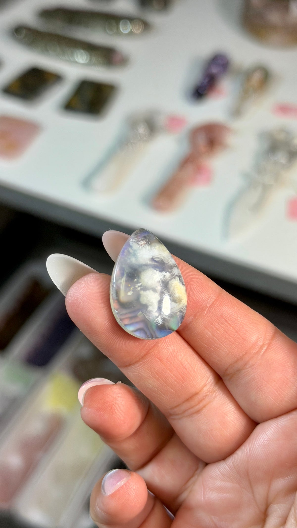 Gorgeous Aura Moon Effect Bonded Gemstone Cab | Opt 10 | Denver Gem Show Find