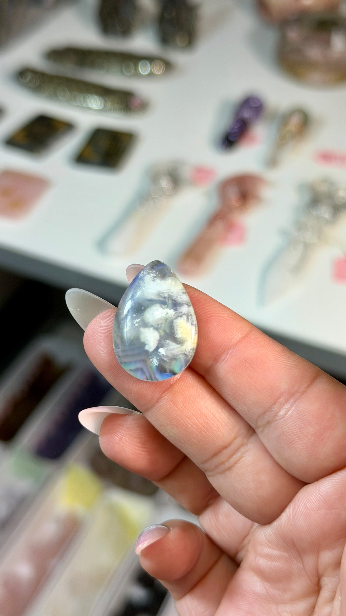 Gorgeous Aura Moon Effect Bonded Gemstone Cab | Opt 10 | Denver Gem Show Find