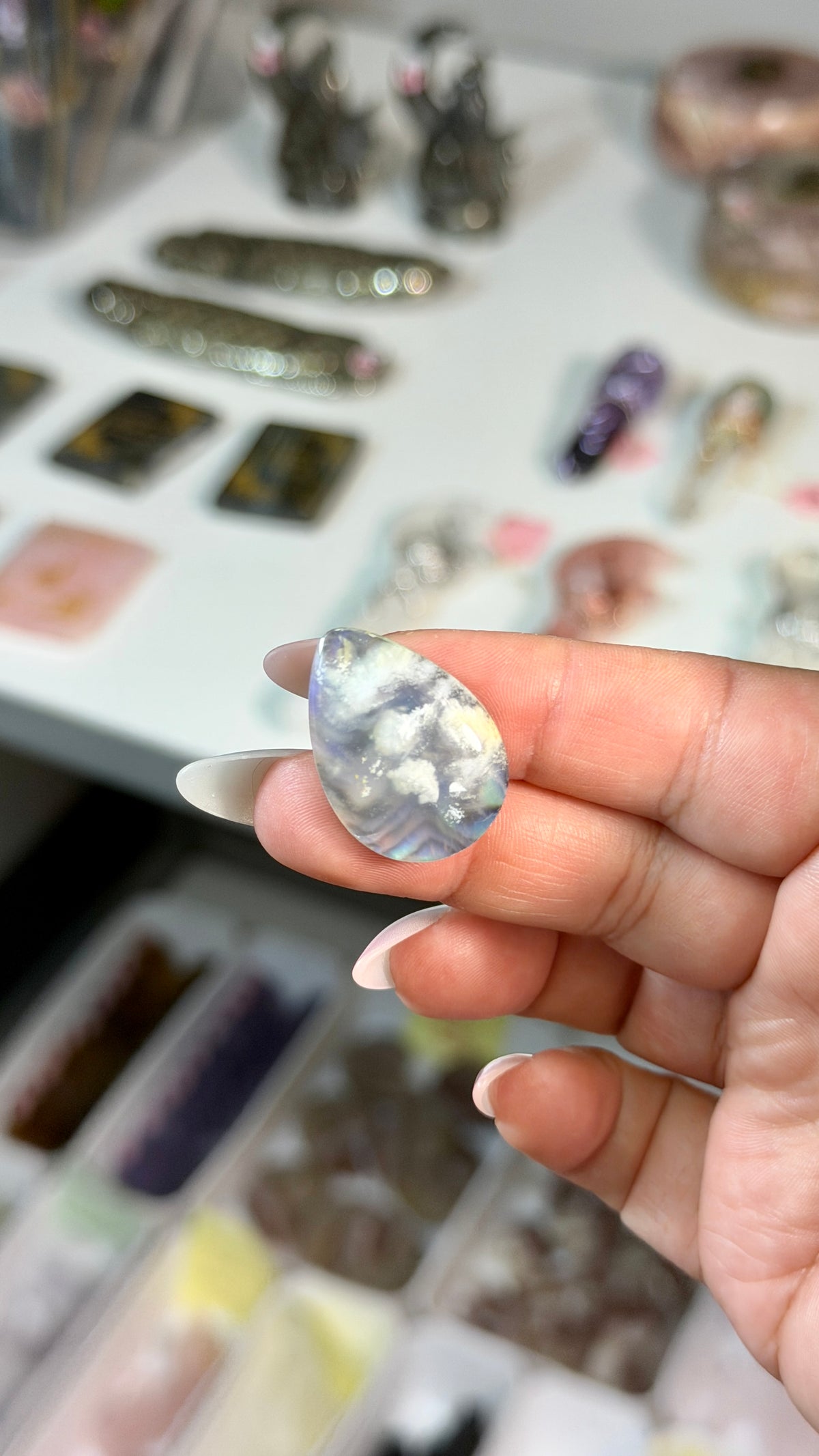 Gorgeous Aura Moon Effect Bonded Gemstone Cab | Opt 10 | Denver Gem Show Find