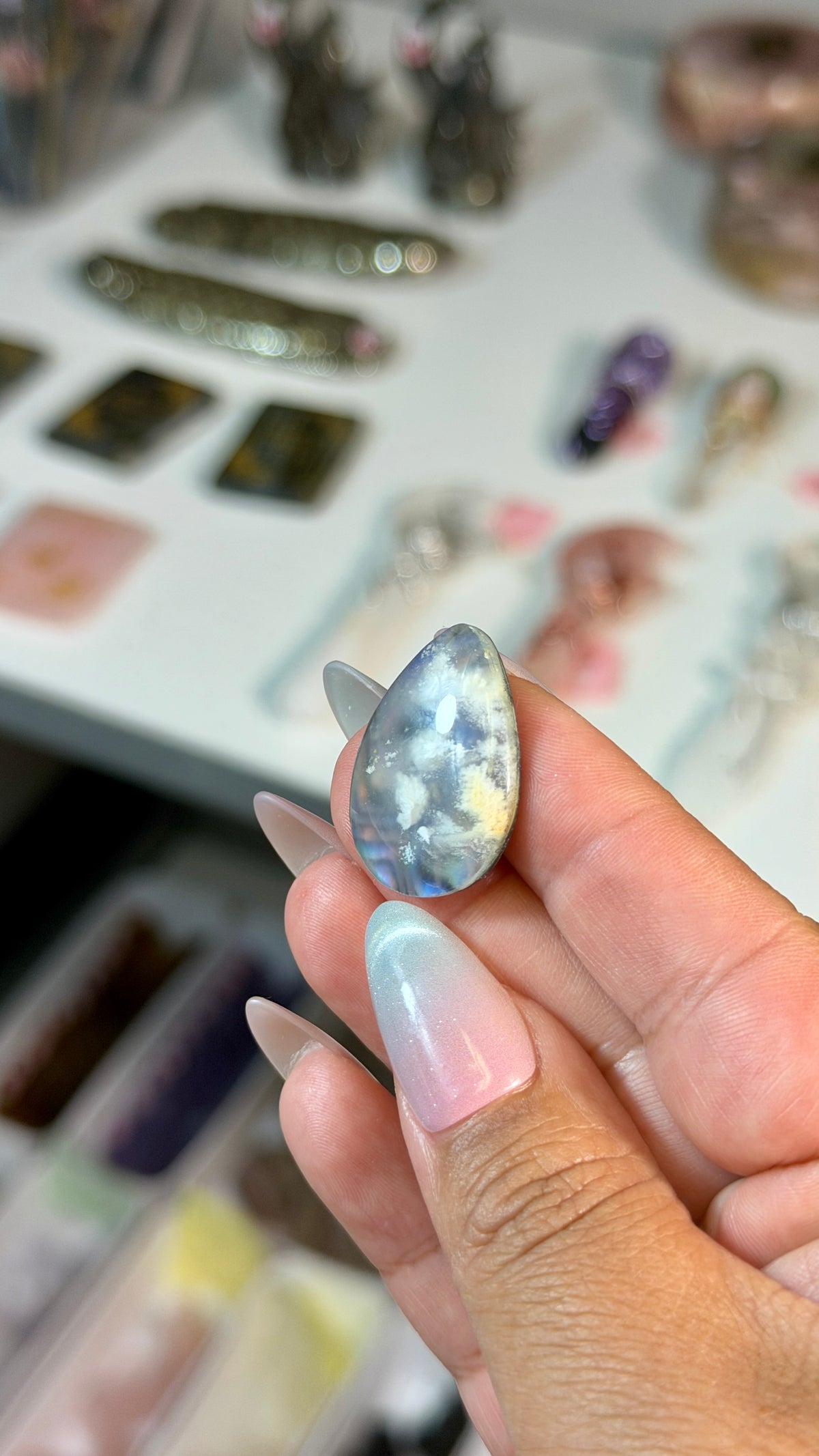 Gorgeous Aura Moon Effect Bonded Gemstone Cab | Opt 10 | Denver Gem Show Find