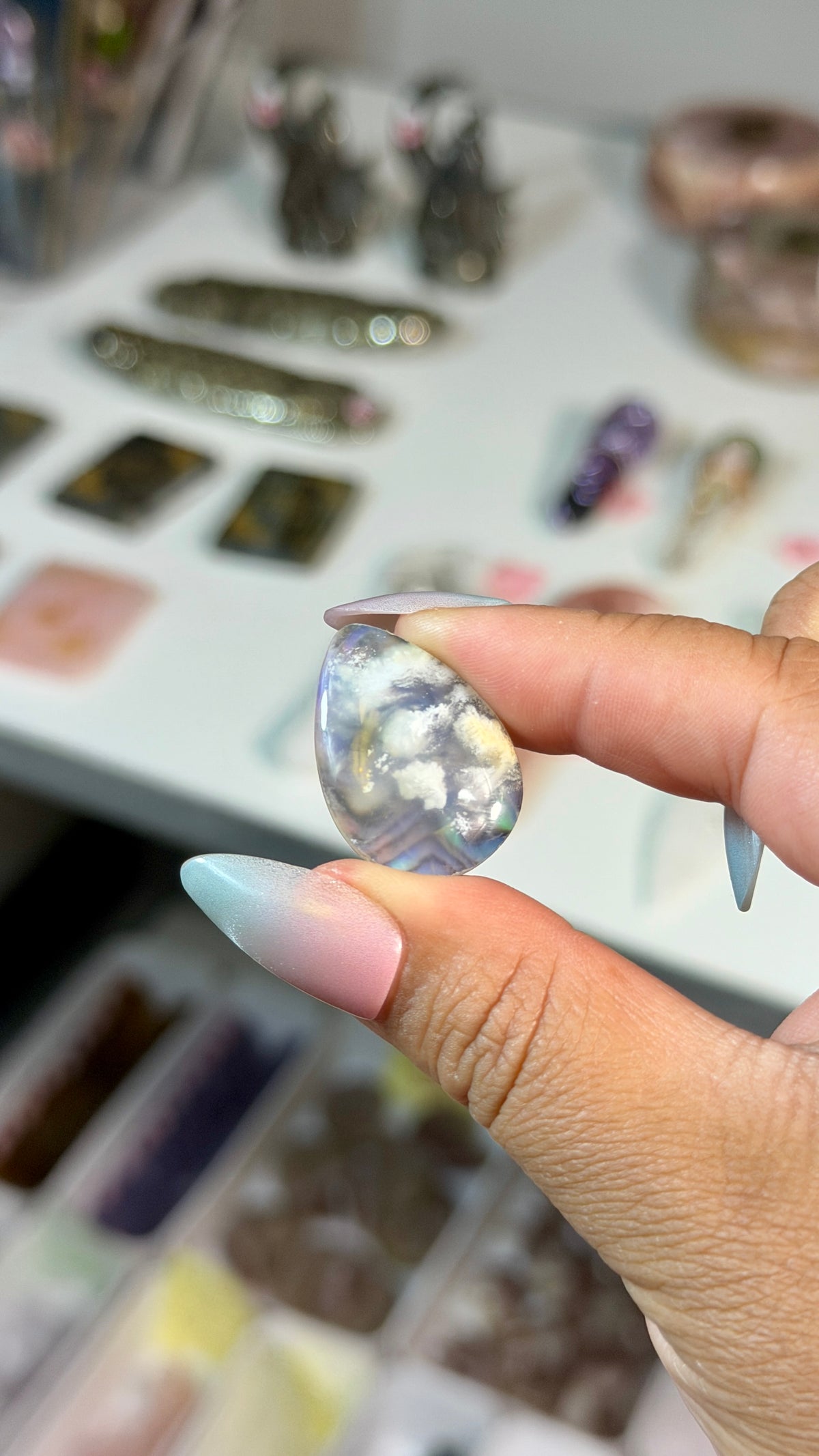 Gorgeous Aura Moon Effect Bonded Gemstone Cab | Opt 10 | Denver Gem Show Find