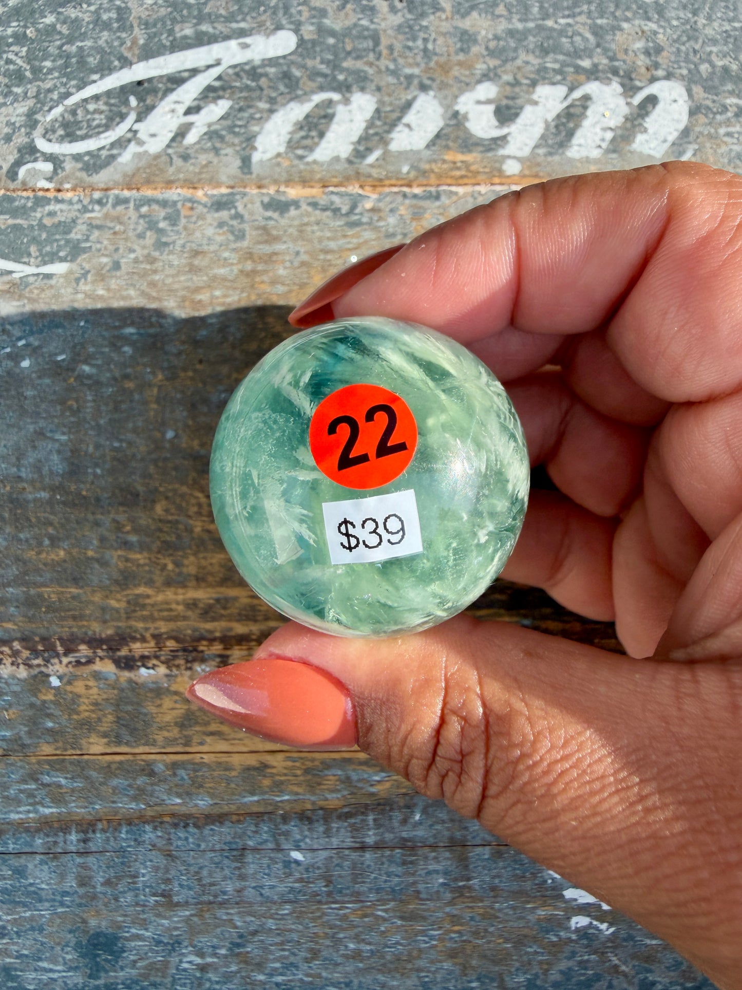 Gorgeous Feathered Fluorite Sphere | Opt 22