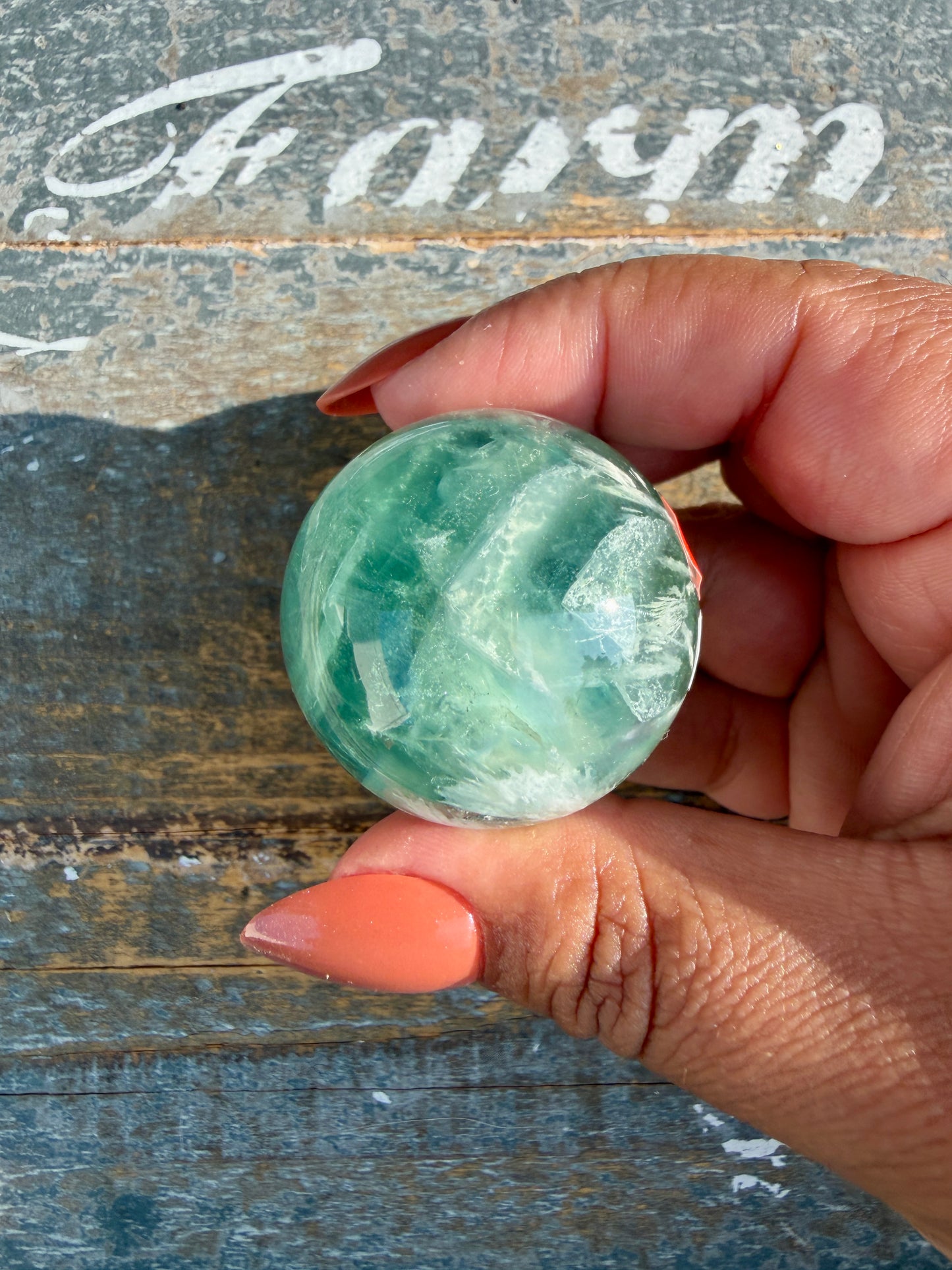 Gorgeous Feathered Fluorite Sphere | Opt 22