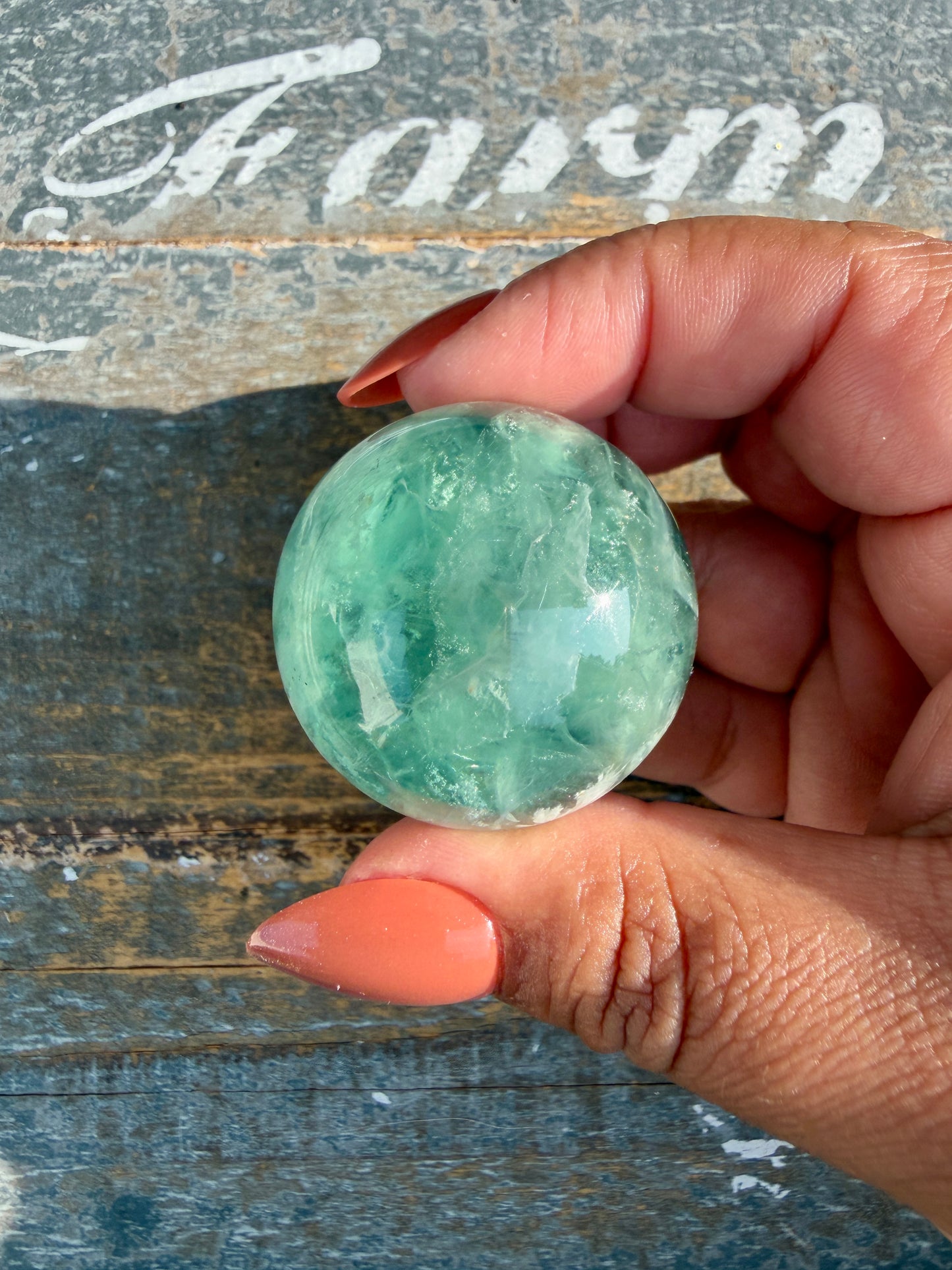 Gorgeous Feathered Fluorite Sphere | Opt 22