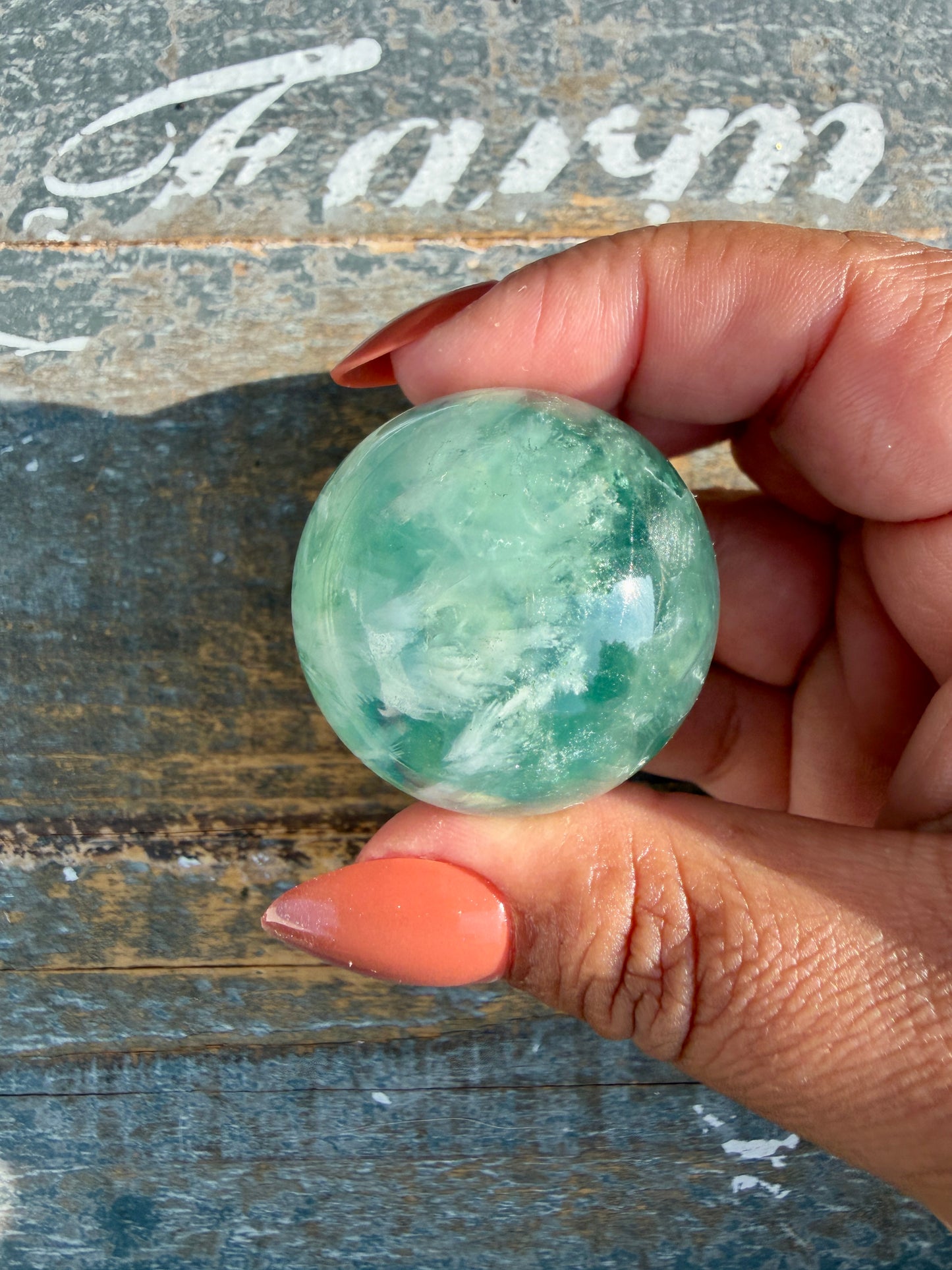 Gorgeous Feathered Fluorite Sphere | Opt 22