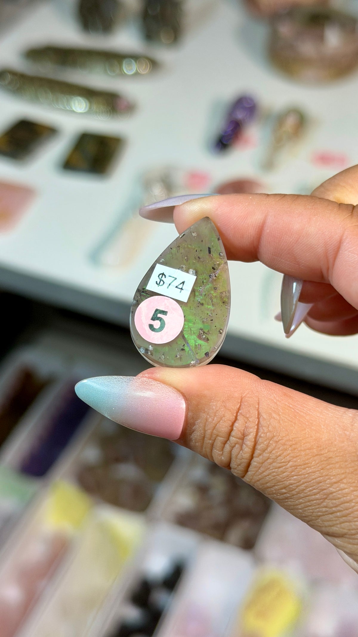 Gorgeous Aura Moon Effect Bonded Gemstone Cab | Opt 5 | Denver Gem Show Find
