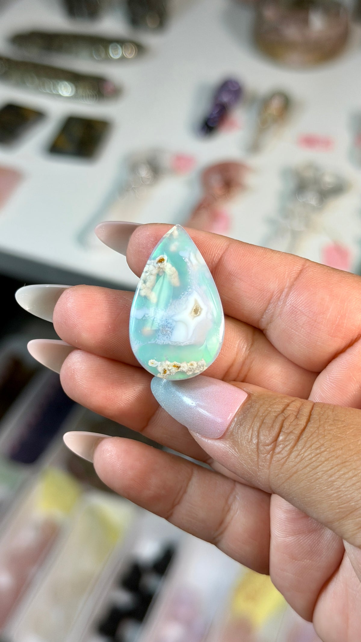 Gorgeous Aura Moon Effect Bonded Gemstone Cab | Opt 5 | Denver Gem Show Find