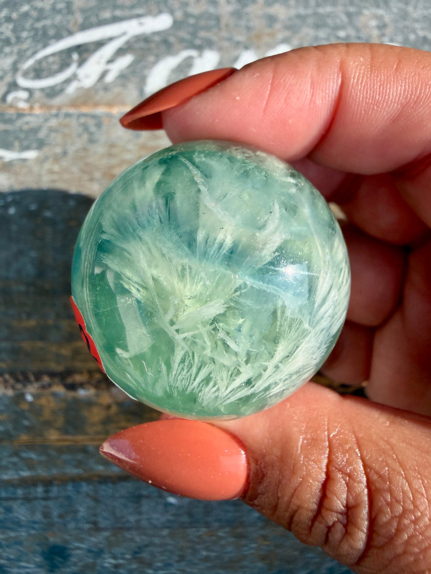 Gorgeous Feathered Fluorite Sphere | Opt 22