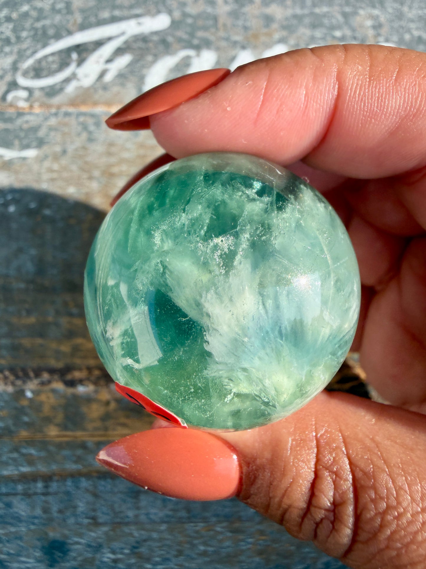 Gorgeous Feathered Fluorite Sphere | Opt 22