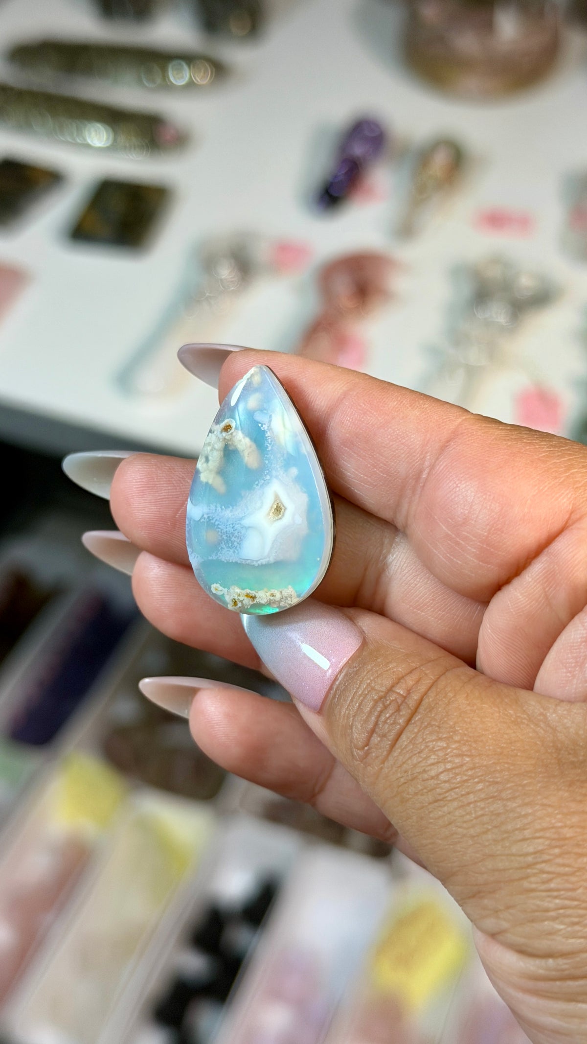 Gorgeous Aura Moon Effect Bonded Gemstone Cab | Opt 5 | Denver Gem Show Find