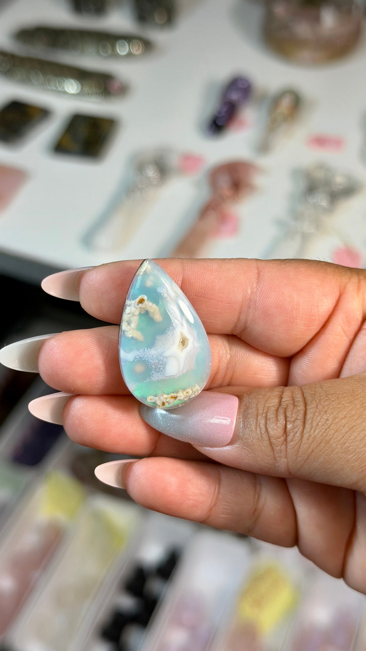 Gorgeous Aura Moon Effect Bonded Gemstone Cab | Opt 5 | Denver Gem Show Find