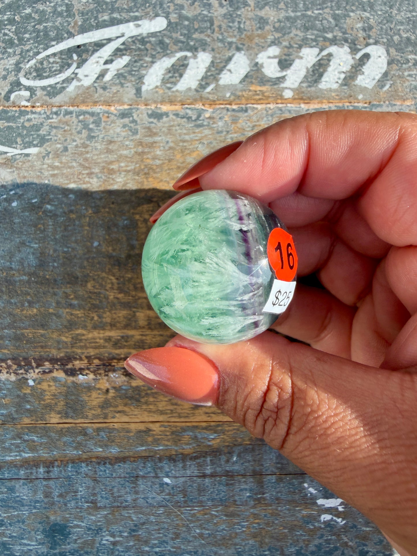 Gorgeous Feathered Fluorite Sphere | Opt 16