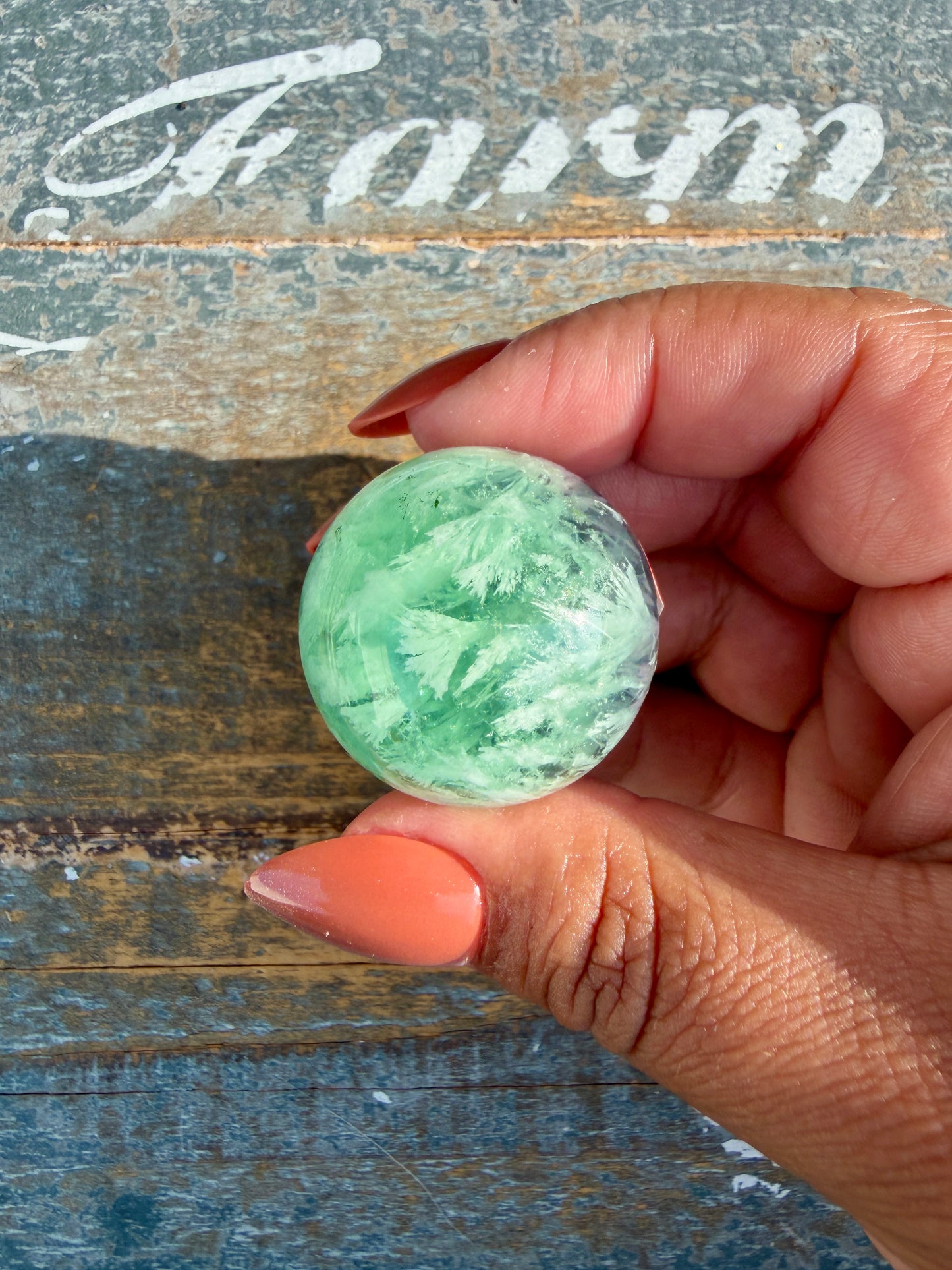 Gorgeous Feathered Fluorite Sphere | Opt 16