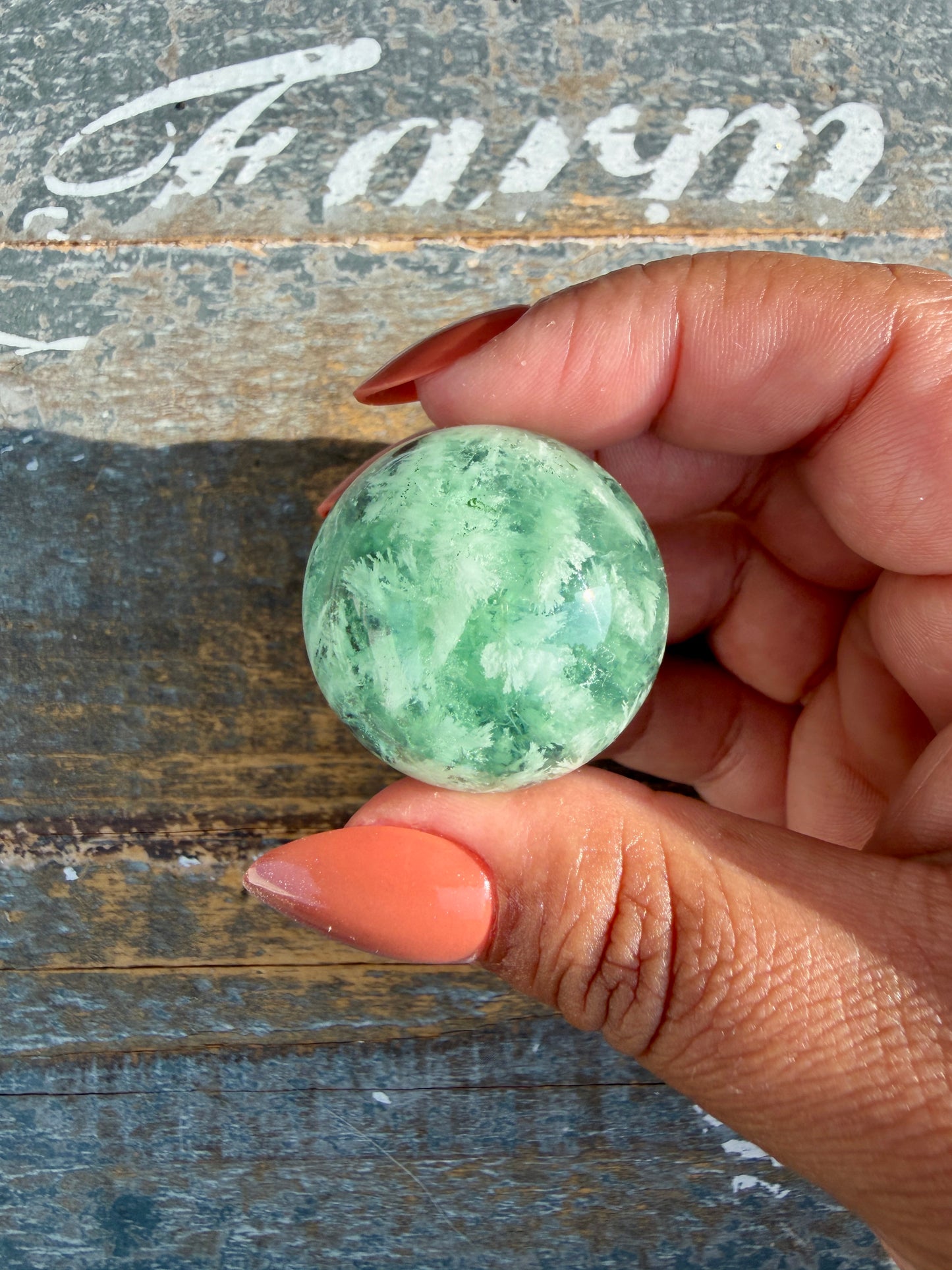 Gorgeous Feathered Fluorite Sphere | Opt 16