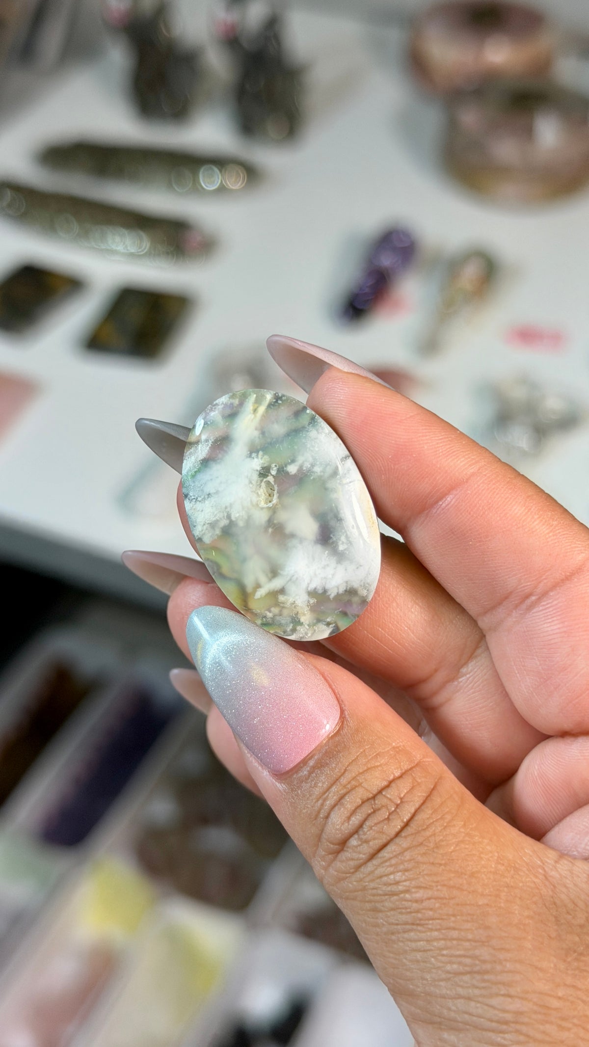 Gorgeous Aura Moon Effect Bonded Gemstone Cab | Opt 7 | Denver Gem Show Find