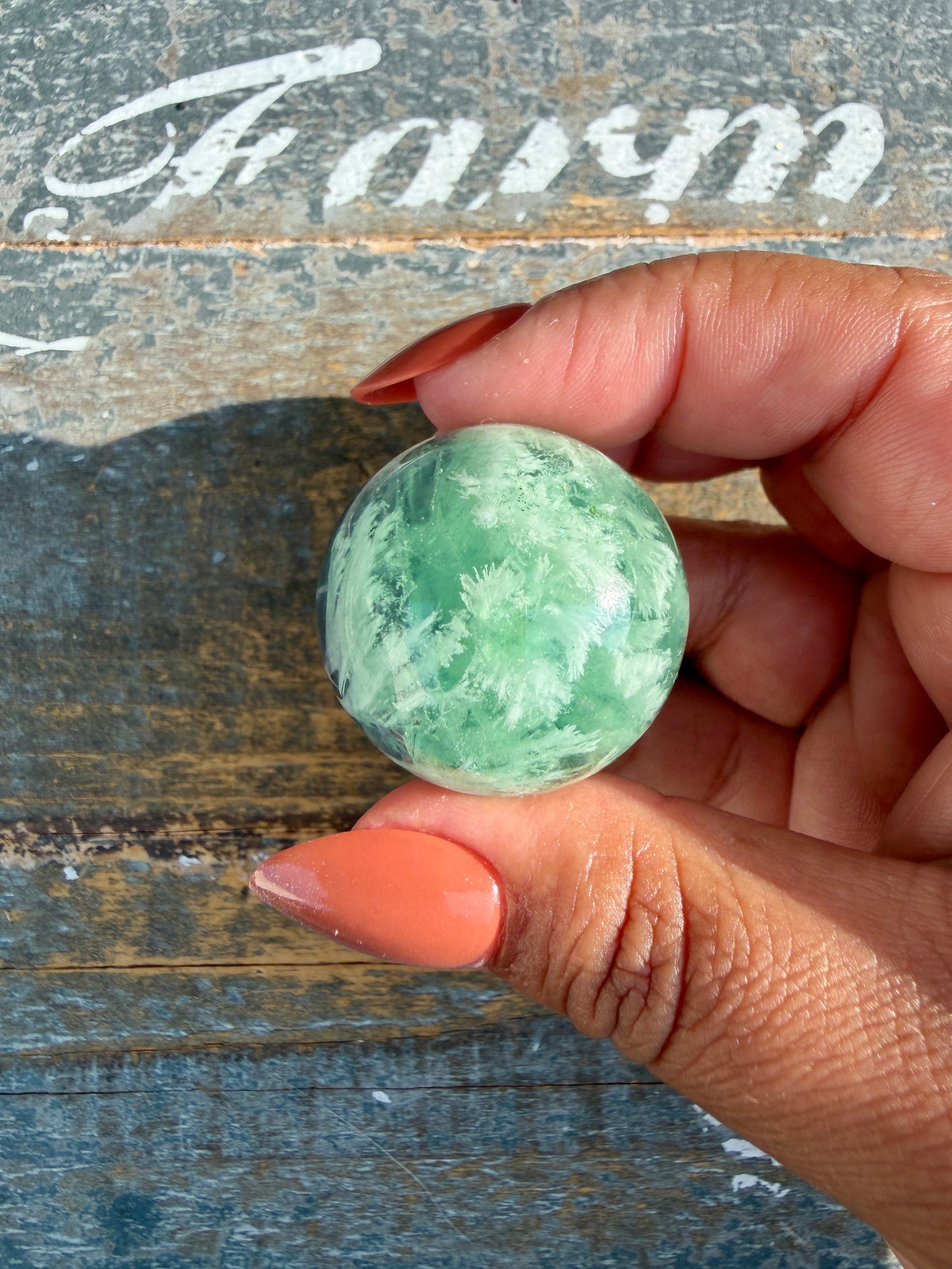 Gorgeous Feathered Fluorite Sphere | Opt 16