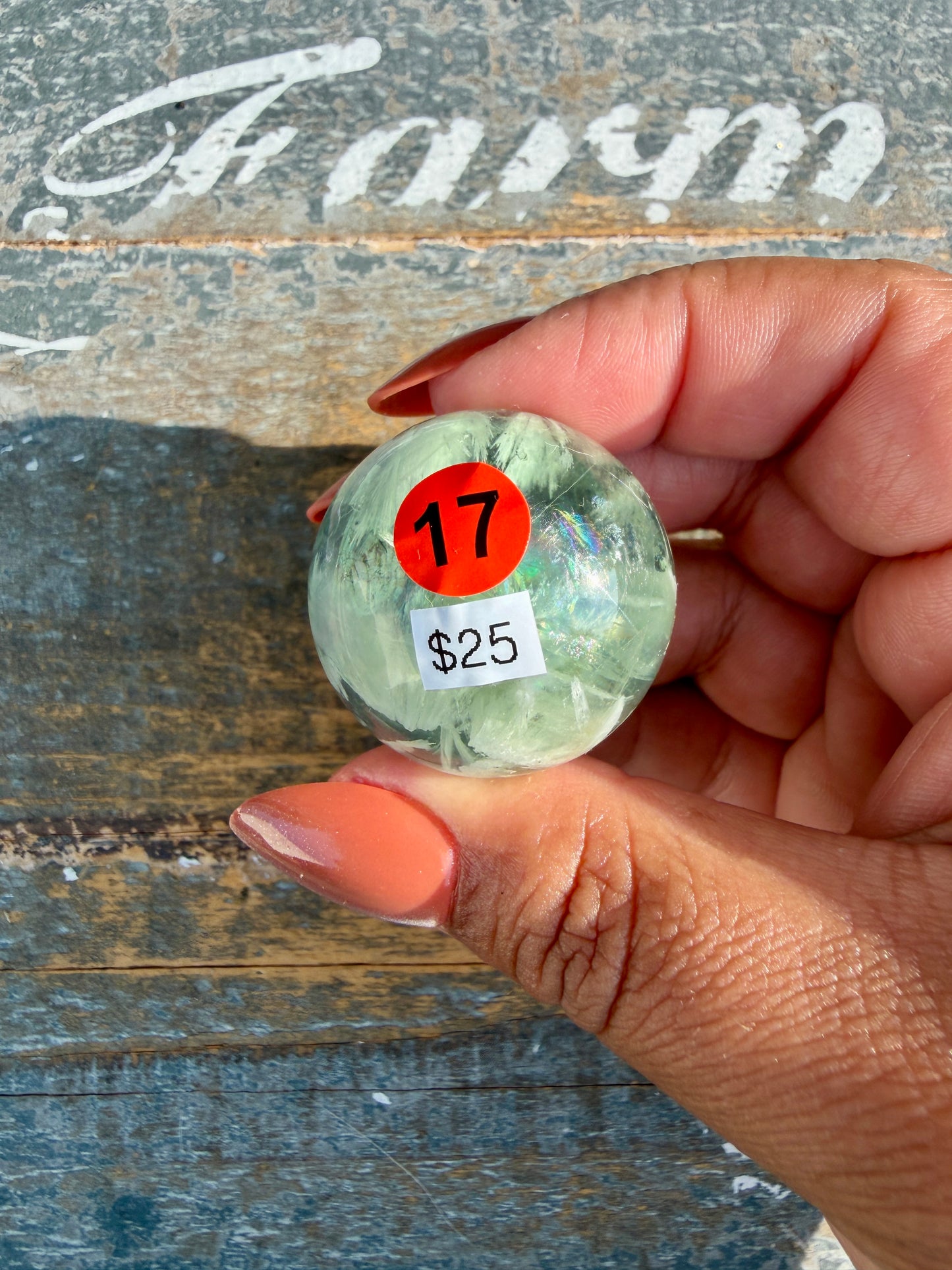 Gorgeous Feathered Fluorite Sphere | Opt 17