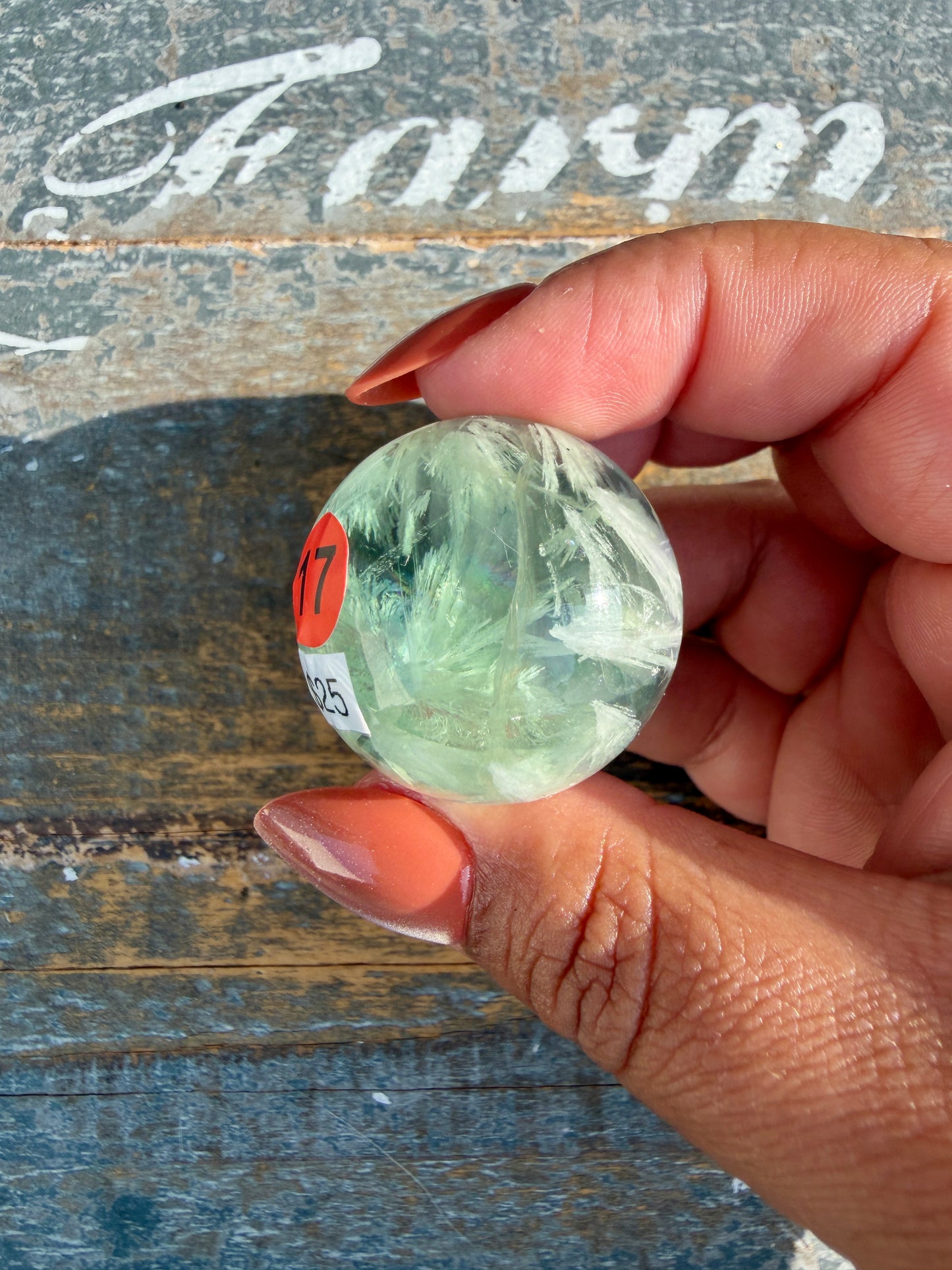 Gorgeous Feathered Fluorite Sphere | Opt 17