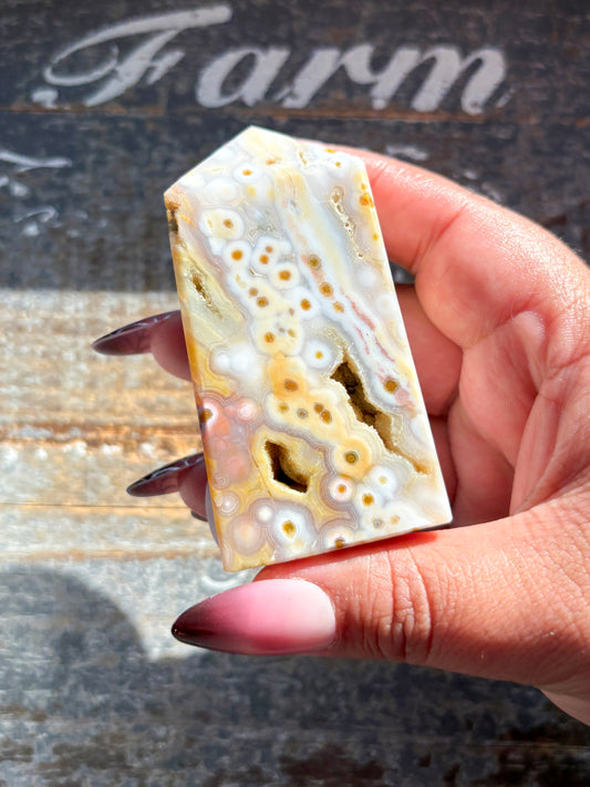 Gorgeous RARE Collectors Authentic Ocean Jasper Tower from Madagascar | T