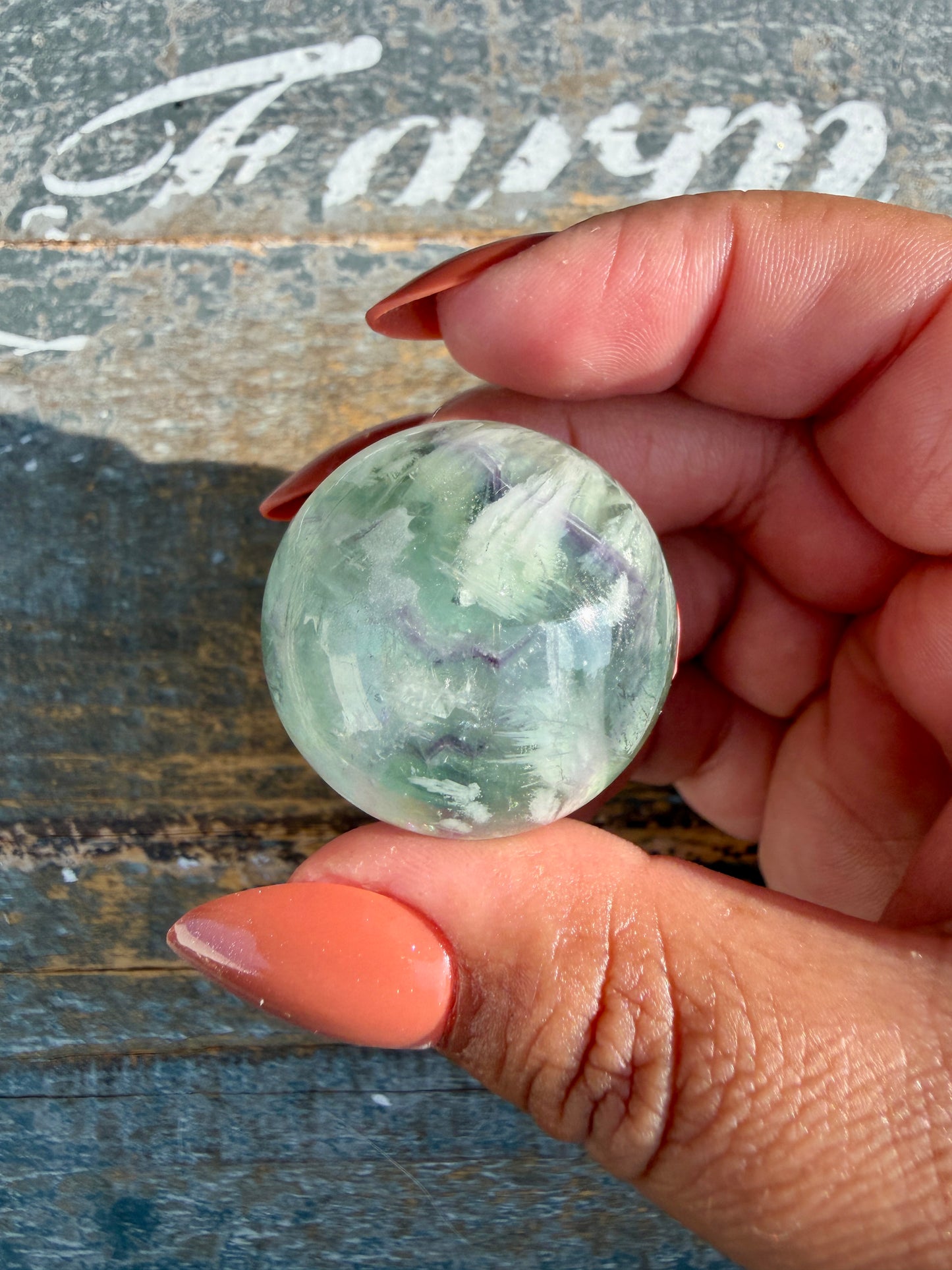 Gorgeous Feathered Fluorite Sphere | Opt 17