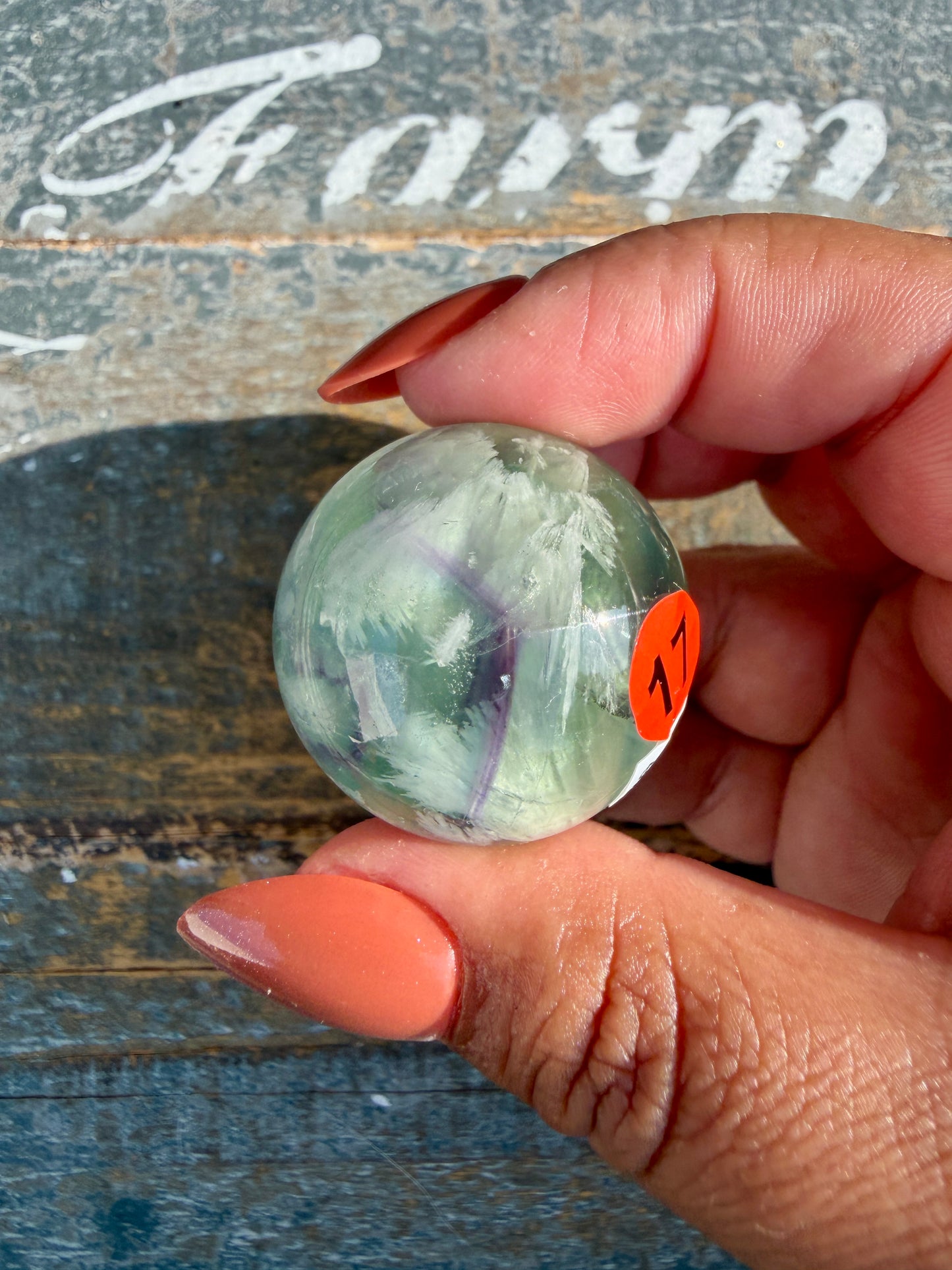Gorgeous Feathered Fluorite Sphere | Opt 17